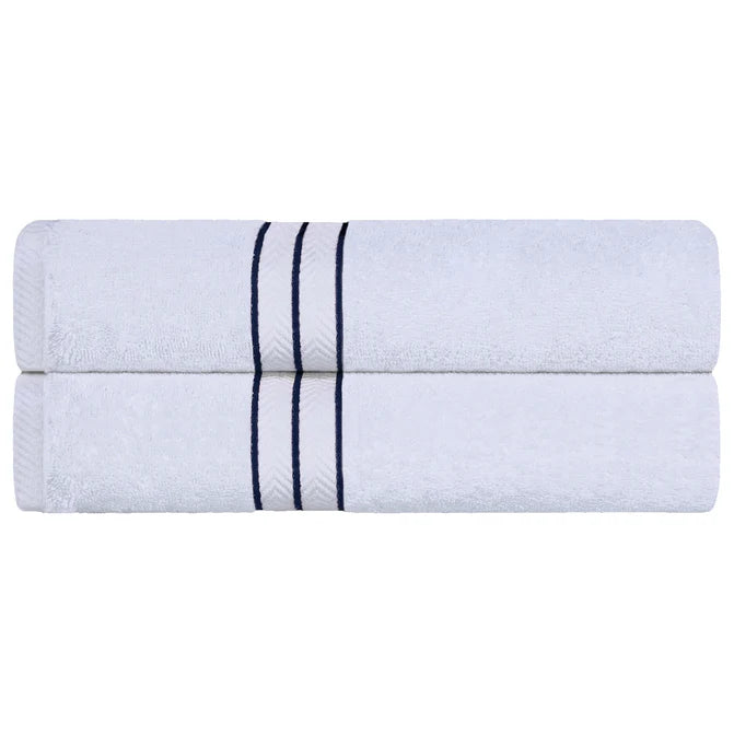 Turkish Cotton Ultra-Plush Solid 2-Piece Highly Absorbent Bath Sheet Set - Blue Nile Mills