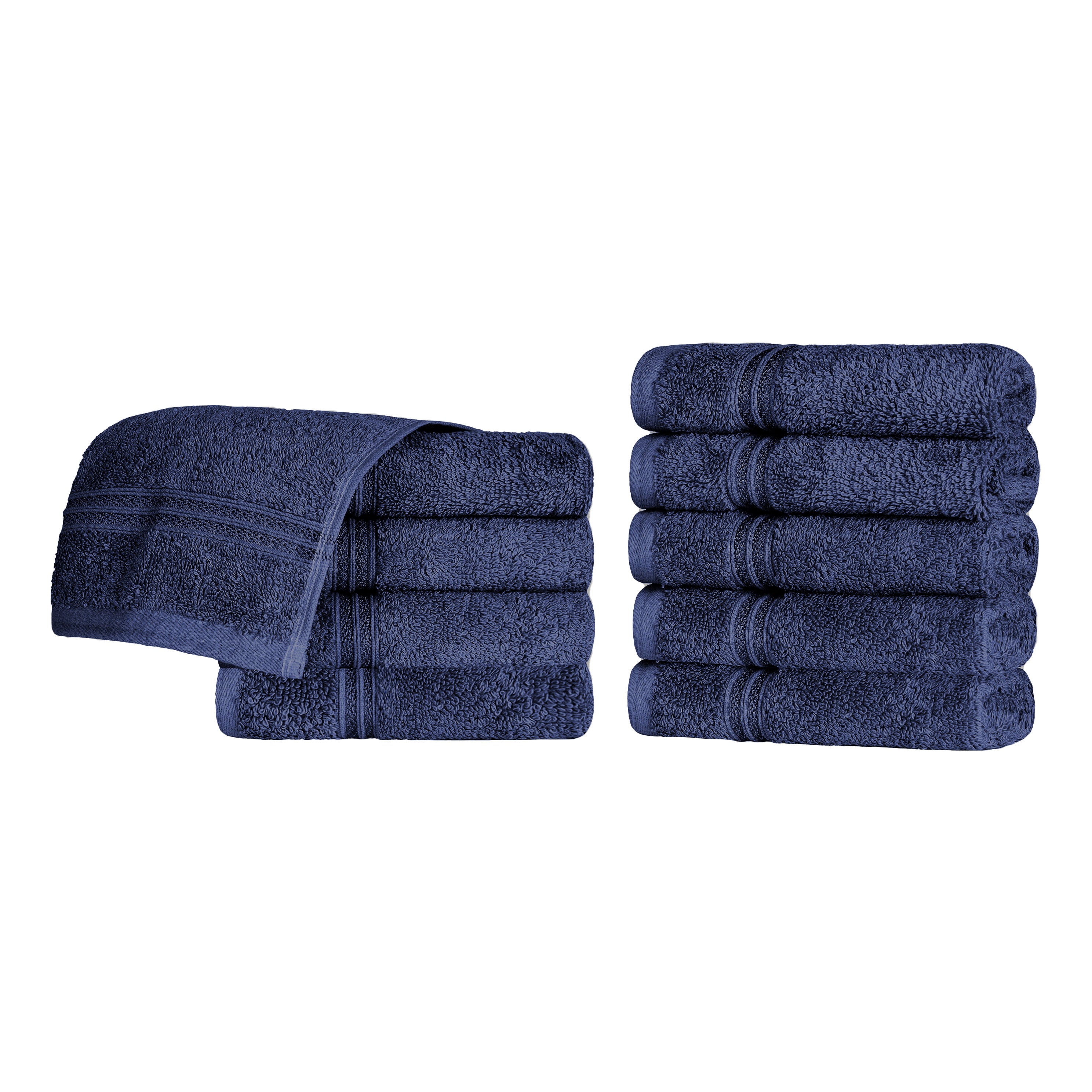 Egyptian Cotton Solid Face Towel Set of 10 - Blue Nile Mills