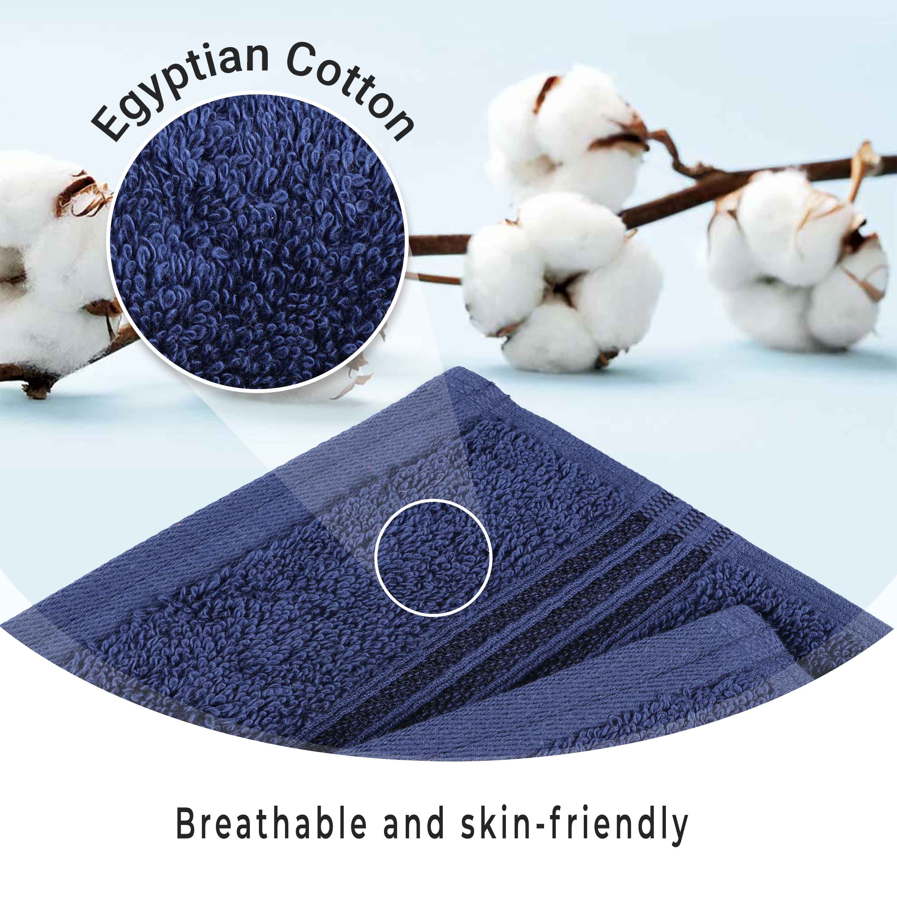 Egyptian Cotton Highly Absorbent Solid Ultra Soft Bath Towel Set of 2 - Blue Nile Mills
