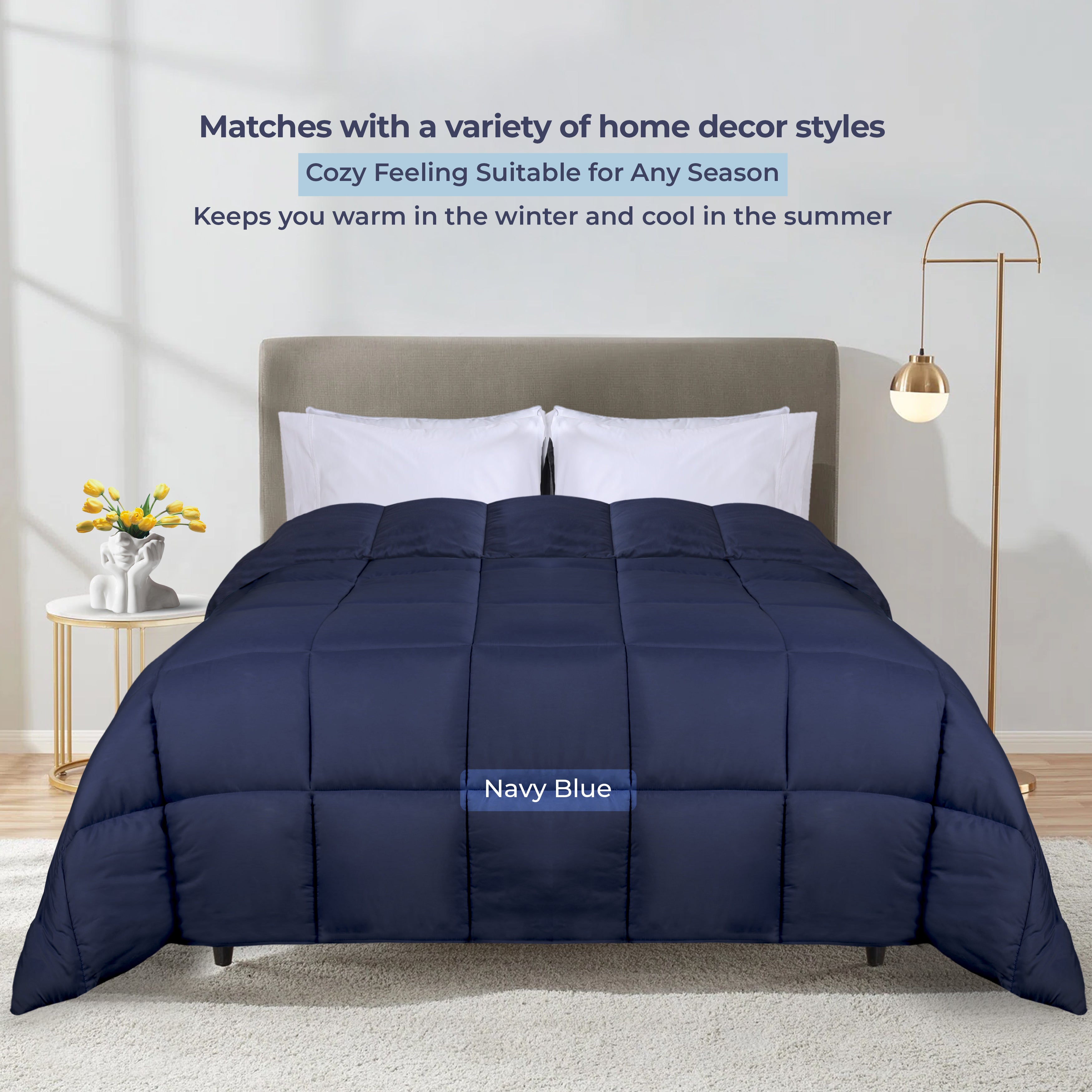 Brushed Microfiber Reversible Comforter - Blue Nile Mills
