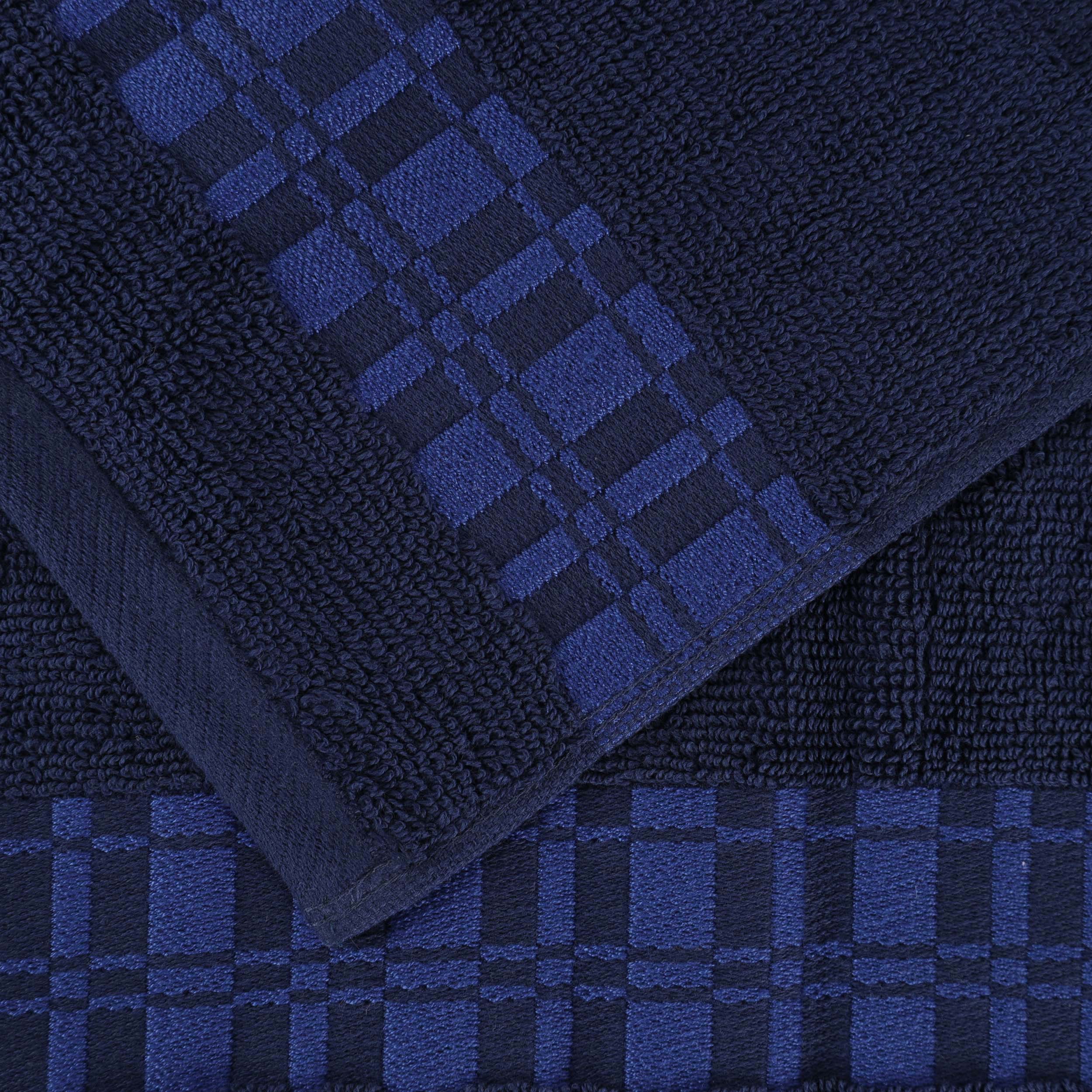 Larissa Cotton Geometric Embroidered Border 8-Piece Assorted Towel Set - Blue Nile Mills