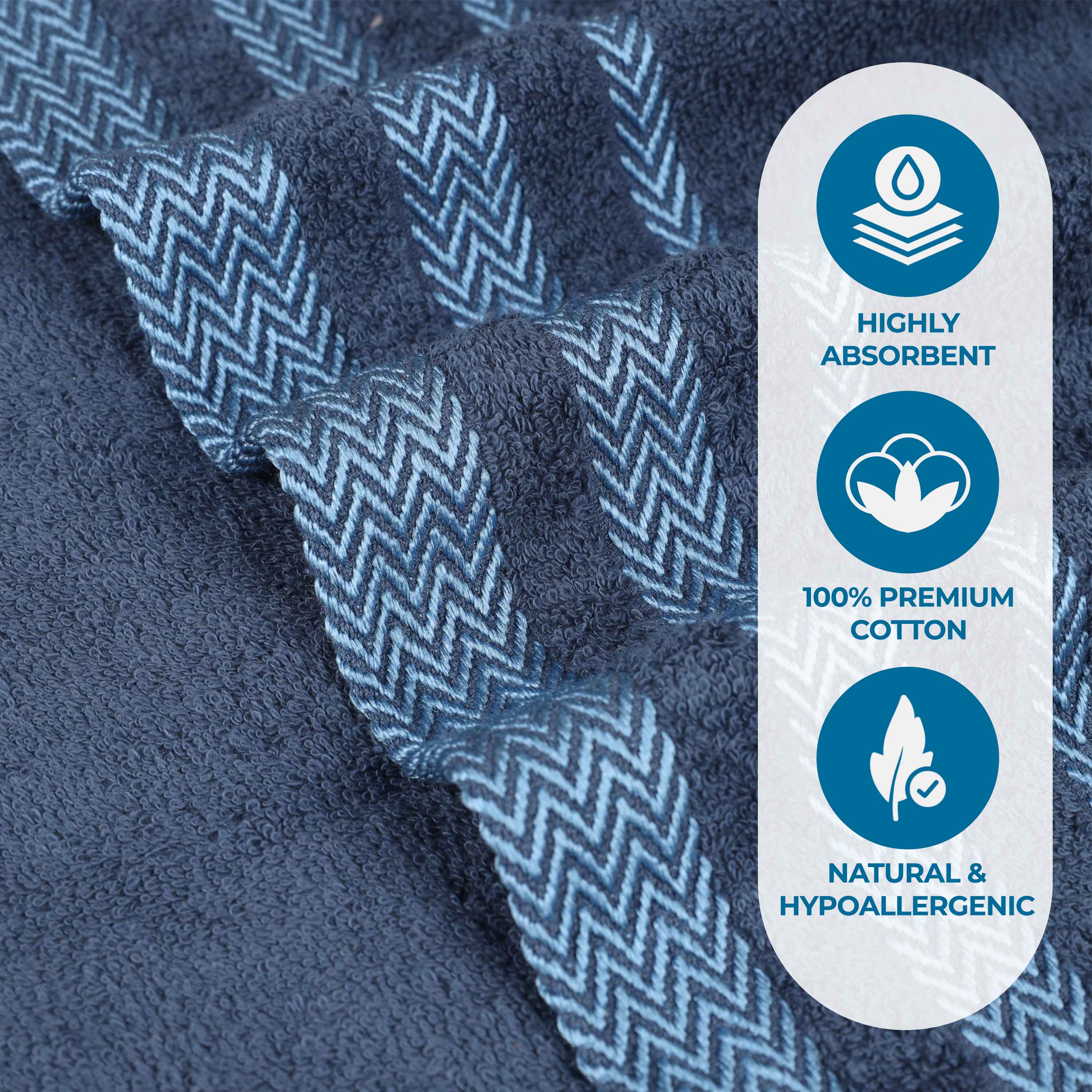 Hays Cotton Soft Medium Weight Bath Towel Set of 3 - Blue Nile Mills