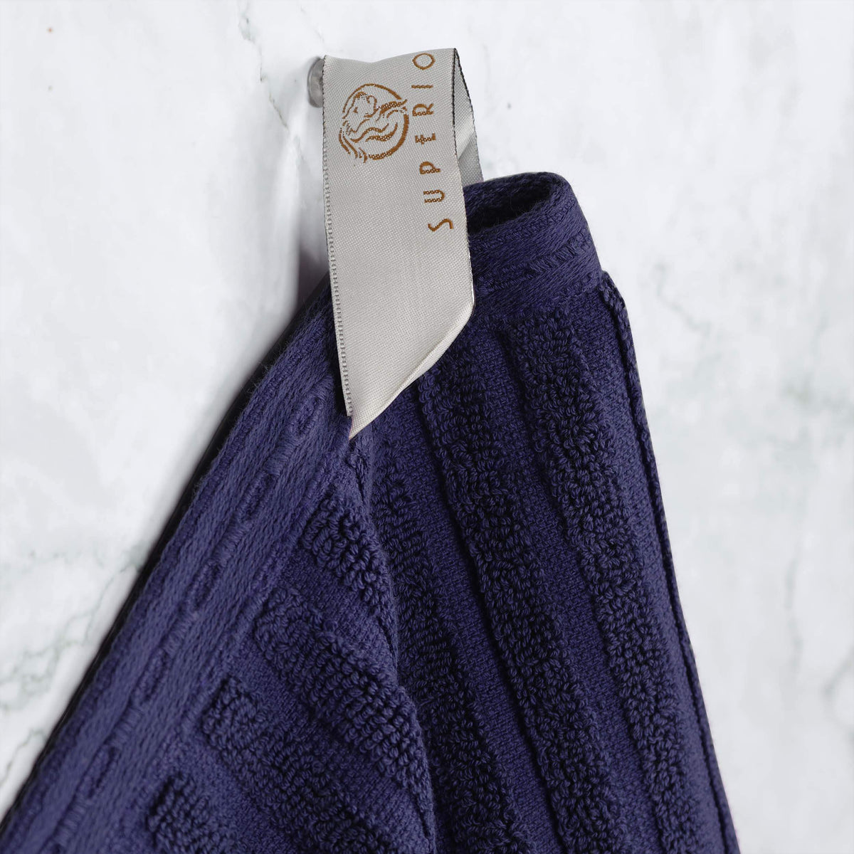 Soho Ribbed Textured Cotton Absorbent Bath Sheet & Bath Towel Set - Blue Nile Mills