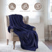 Fleece Plush Medium Weight Fluffy Decorative Blanket Or Throw - Navy Blue