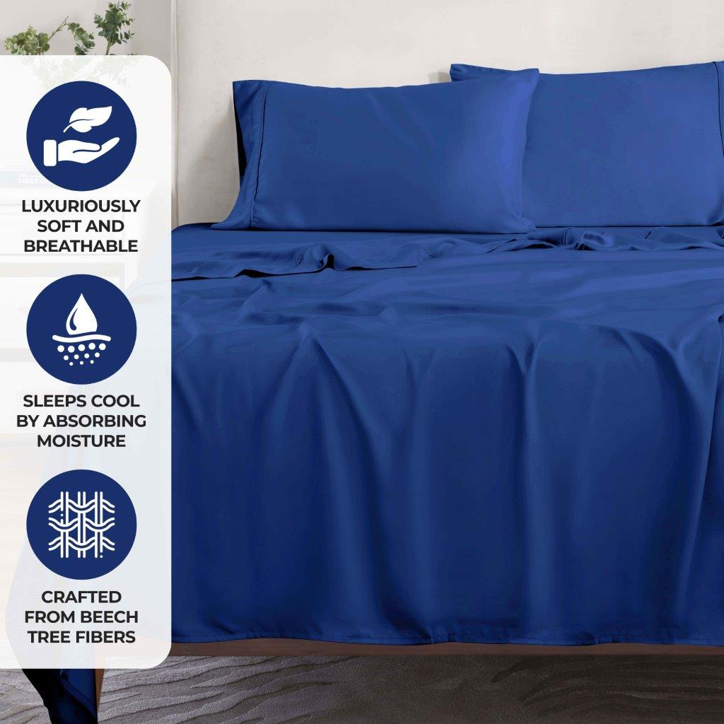 Modal from Beechwood 300 Thread Count Solid Deep Pocket Sheet Set - Blue Nile Mills
