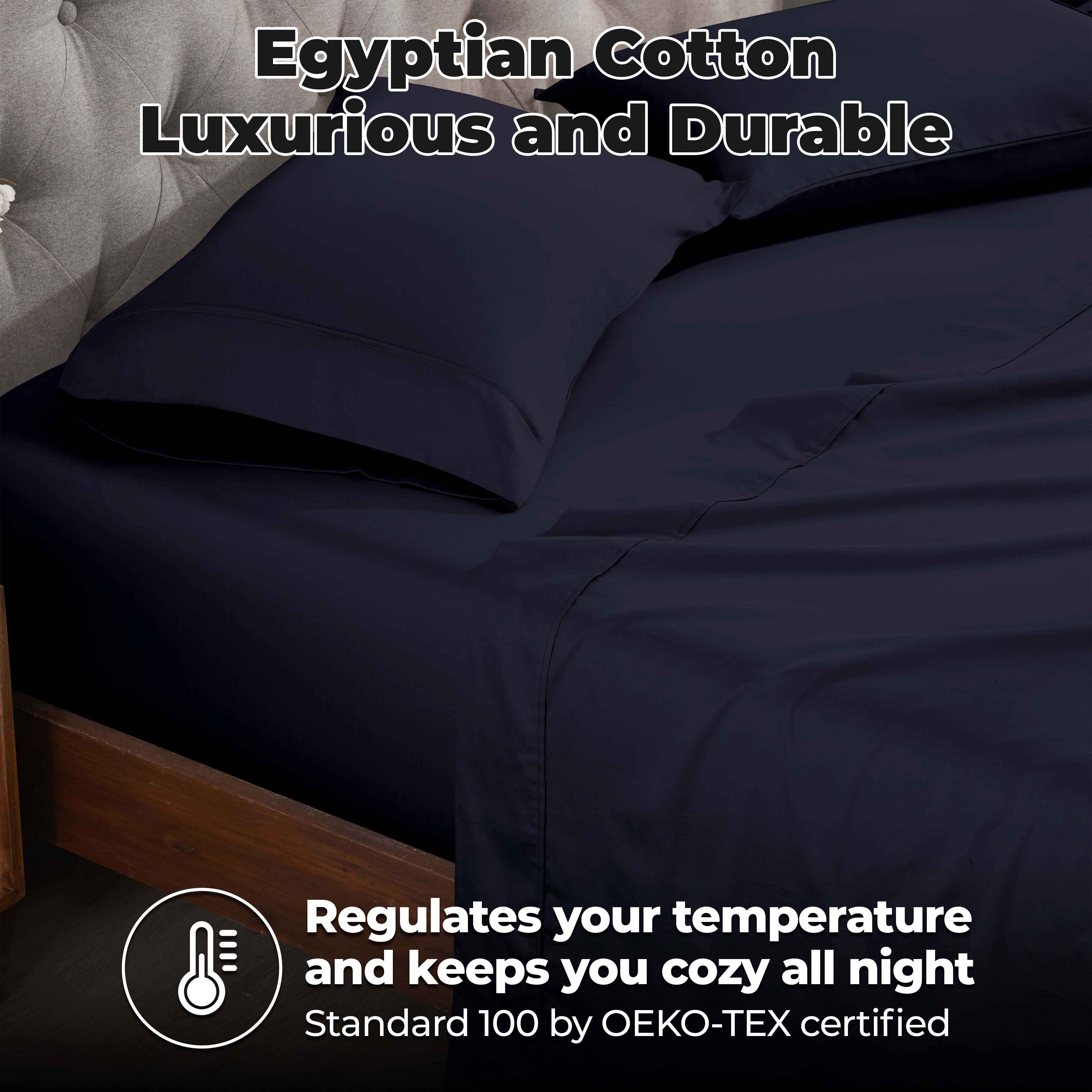 Egyptian Cotton 400 Thread Count Solid Bed Sheet Set - Blue Nile Mills
