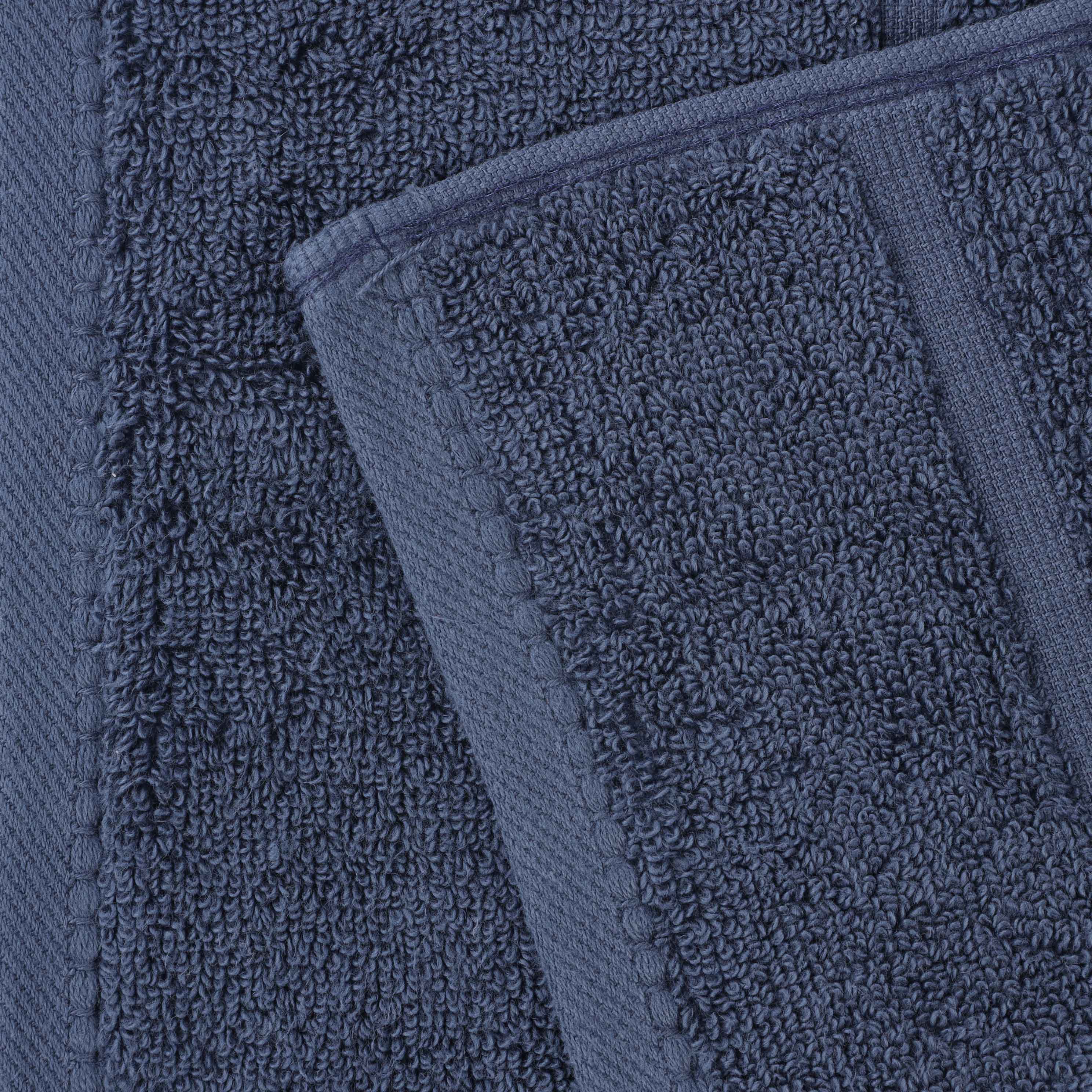 Mile Smart Twist Cotton Solid Broad Border 6 Piece Towel Set - Blue Nile Mills