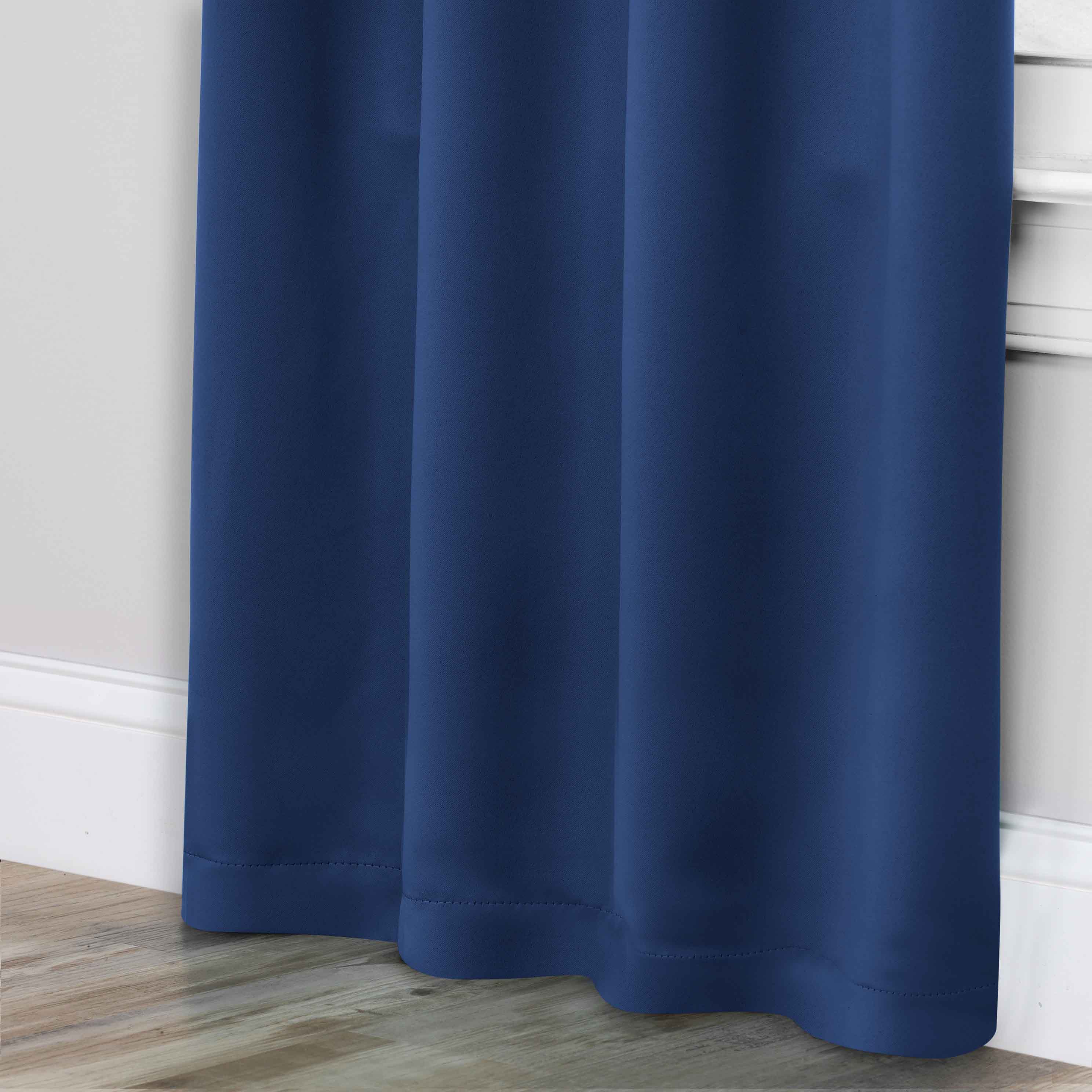 Solid Machine Washable Room Darkening Blackout Curtains, Set of 2 - Blue Nile Mills