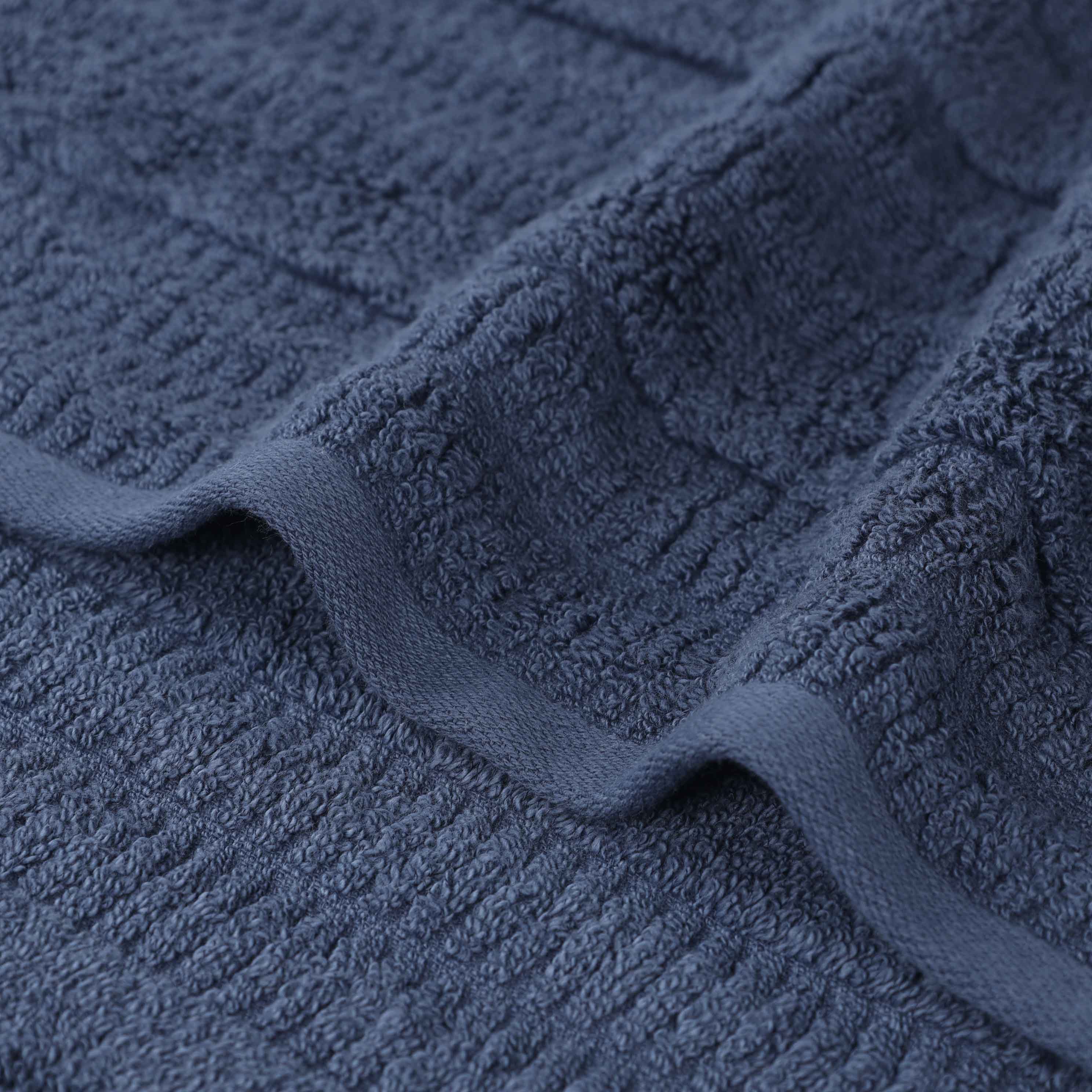 Mika Smart Twist Cotton Solid Vertical Ribbed 12 Piece Towel Set - Blue Nile Mills