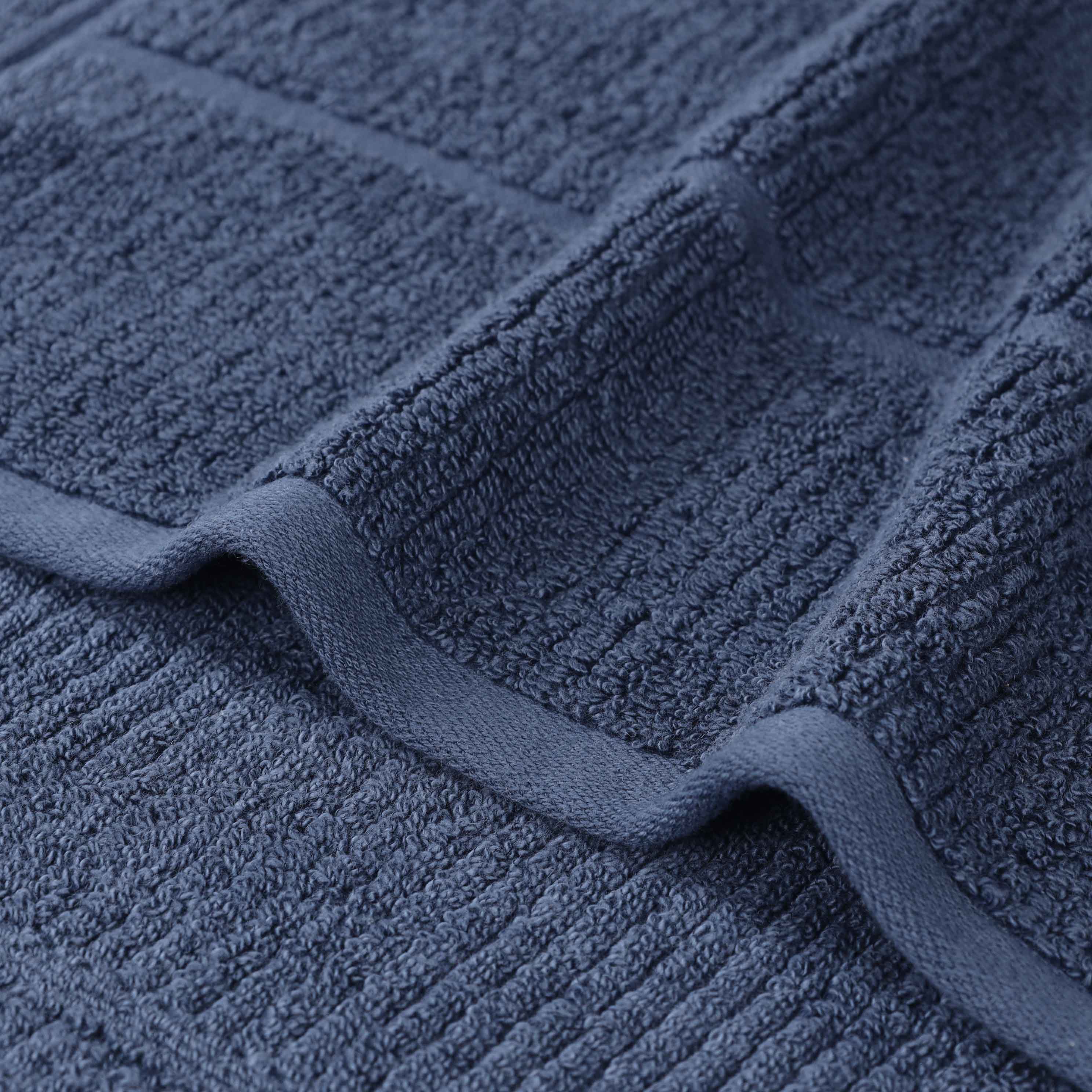 Milo Smart Twist Cotton Solid Ribbed Design 9 Piece Towel Set - Blue Nile Mills