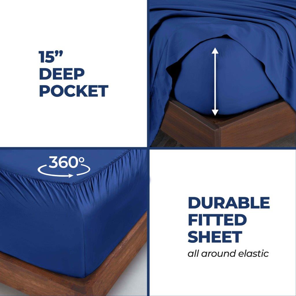Modal from Beechwood 300 Thread Count Solid Deep Pocket Sheet Set - Blue Nile Mills