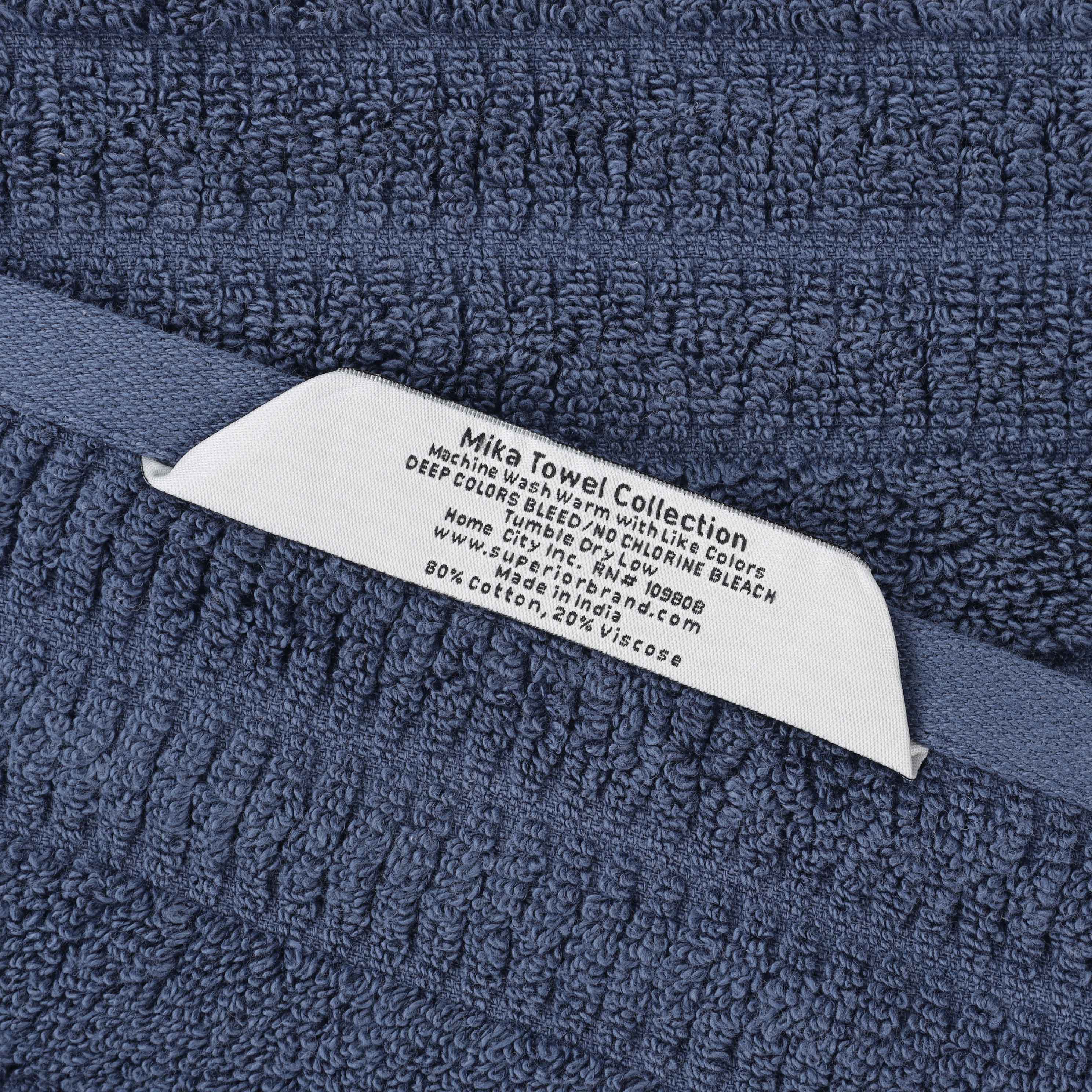 Mika Smart Twist Cotton Solid Face Towels Washcloths, Set of 12 - Blue Nile Mills