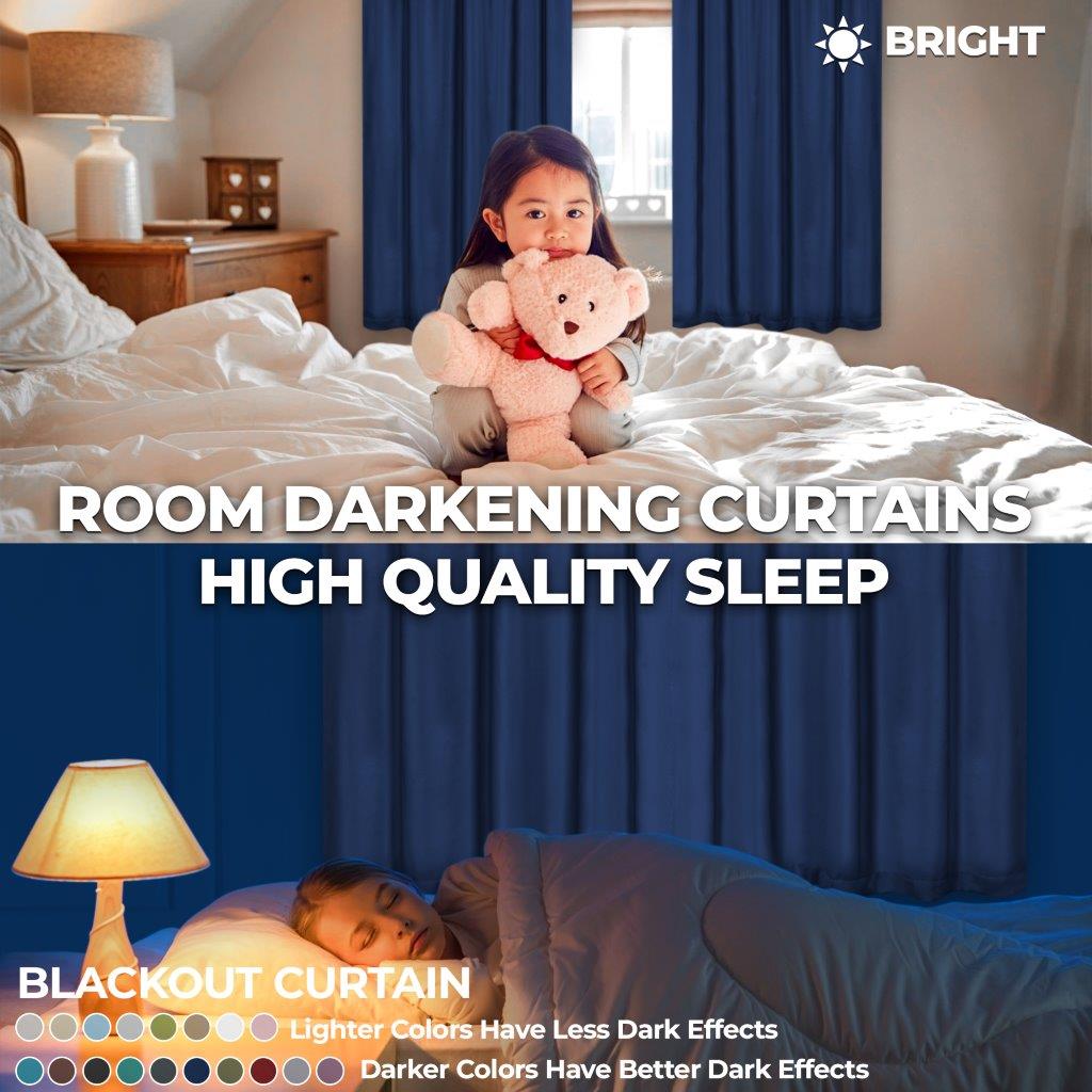 Solid Classic Modern Grommet Blackout Curtain Set - Blue Nile Mills