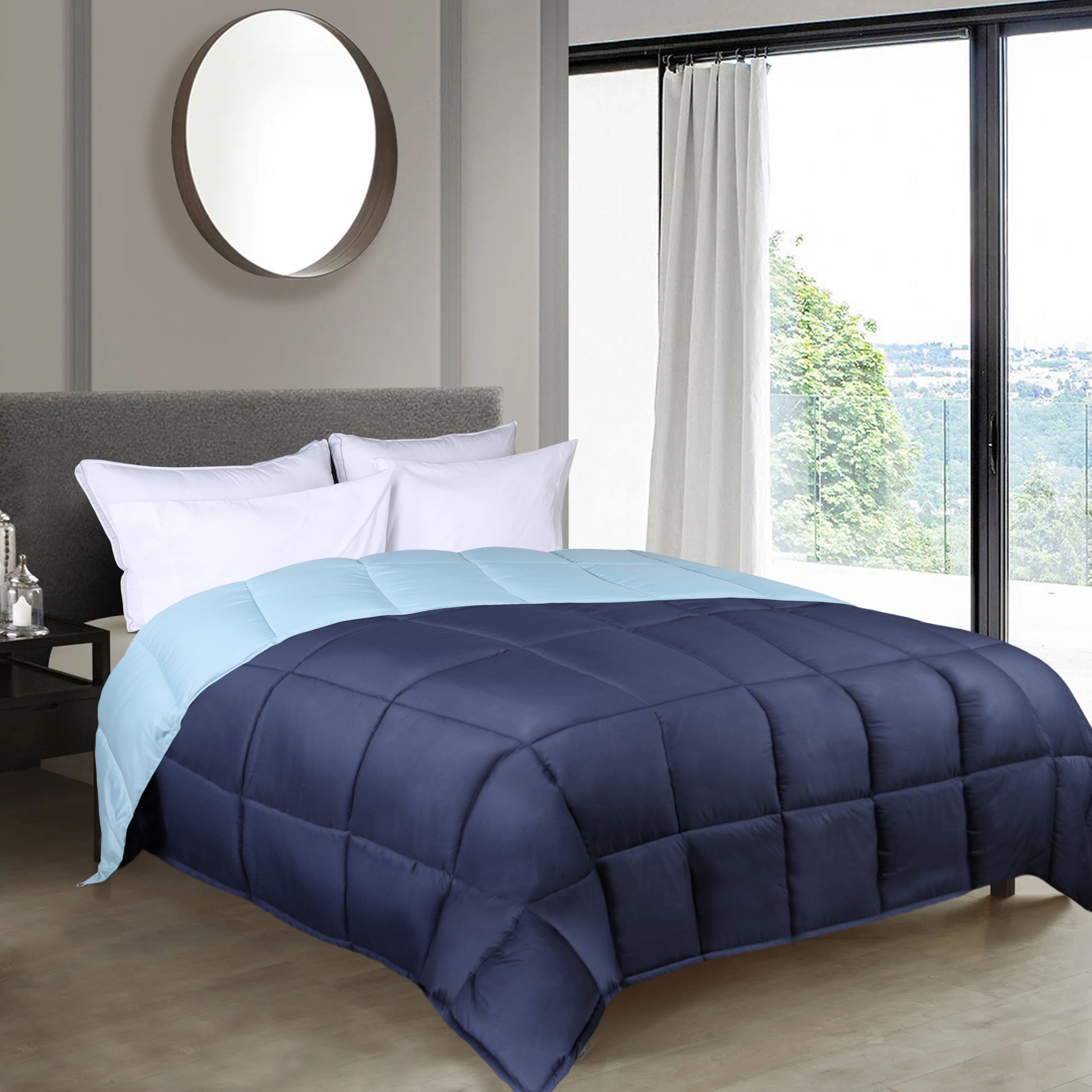 Brushed Microfiber Reversible Comforter - Blue Nile Mills