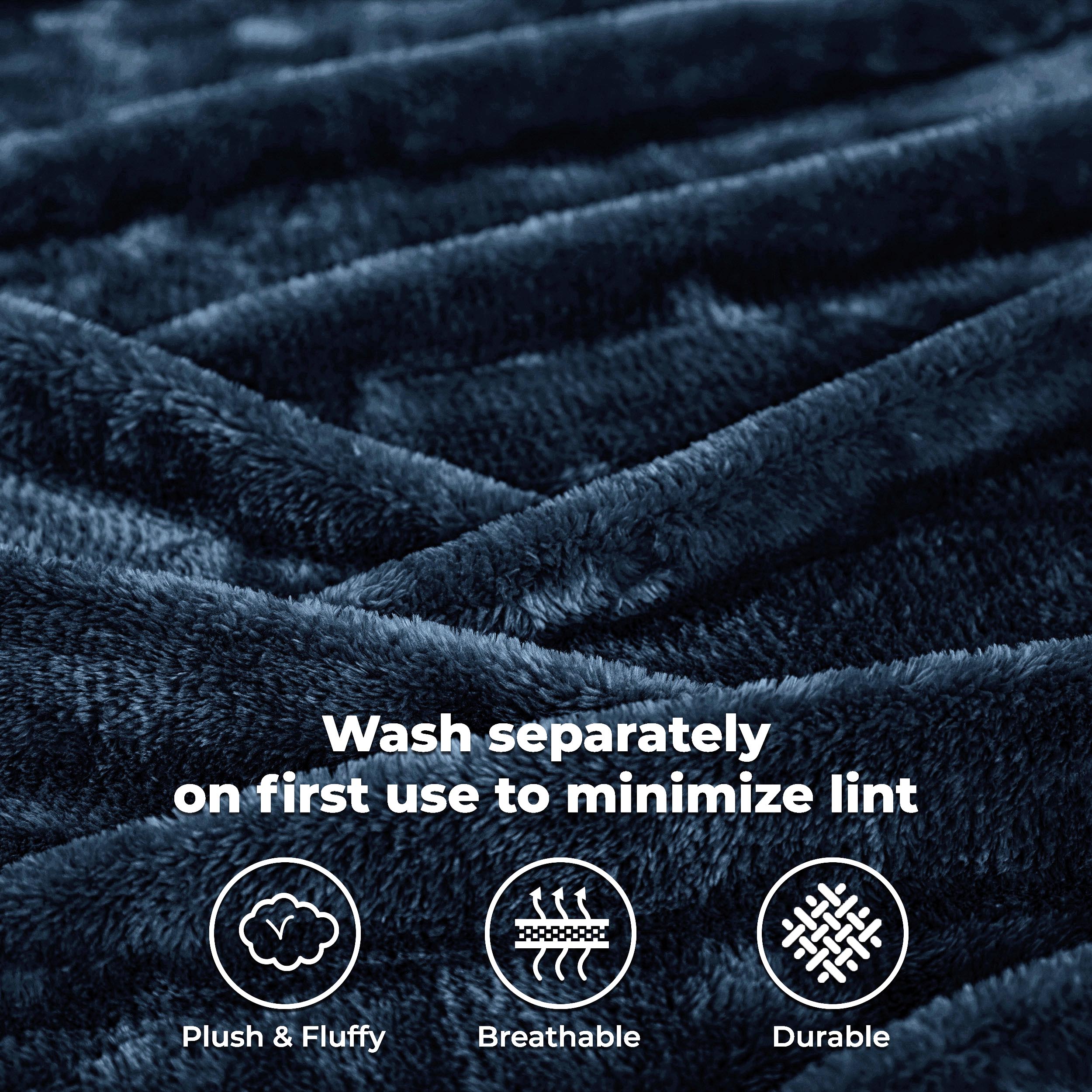 Classic Solid Fleece Plush Medium Weight Fluffy Soft Blanket - Blue Nile Mills