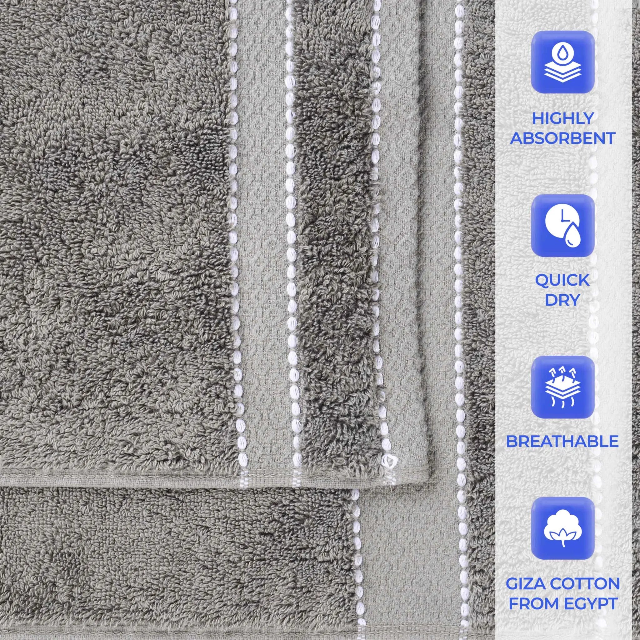 BNM 2 Piece Cotton Plush Bath Towel Set Giza