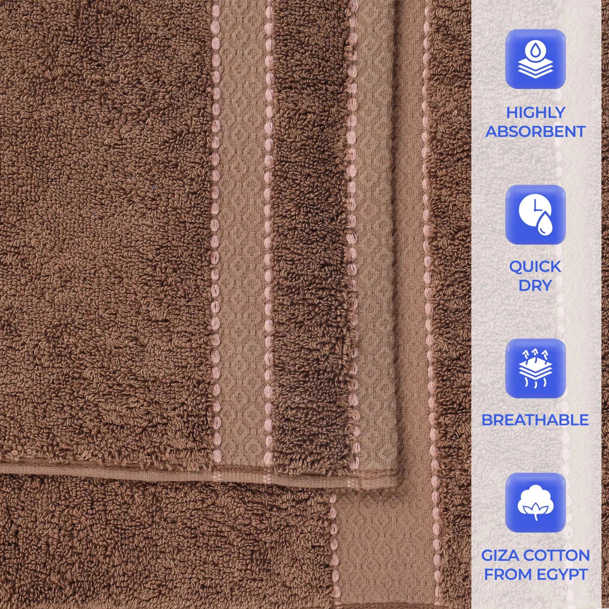 BNM 2 Piece Cotton Plush Bath Towel Set Giza