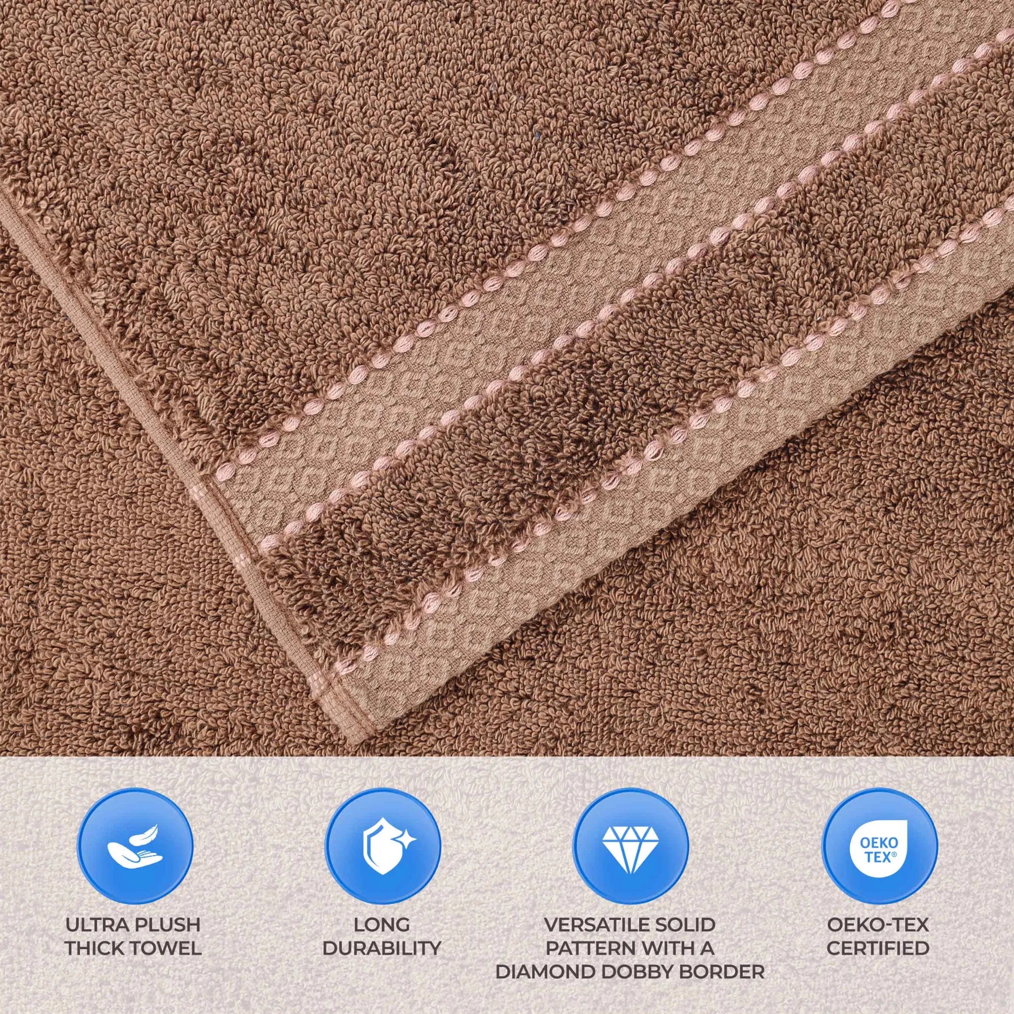 BNM 2 Piece Cotton Plush Bath Towel Set Giza