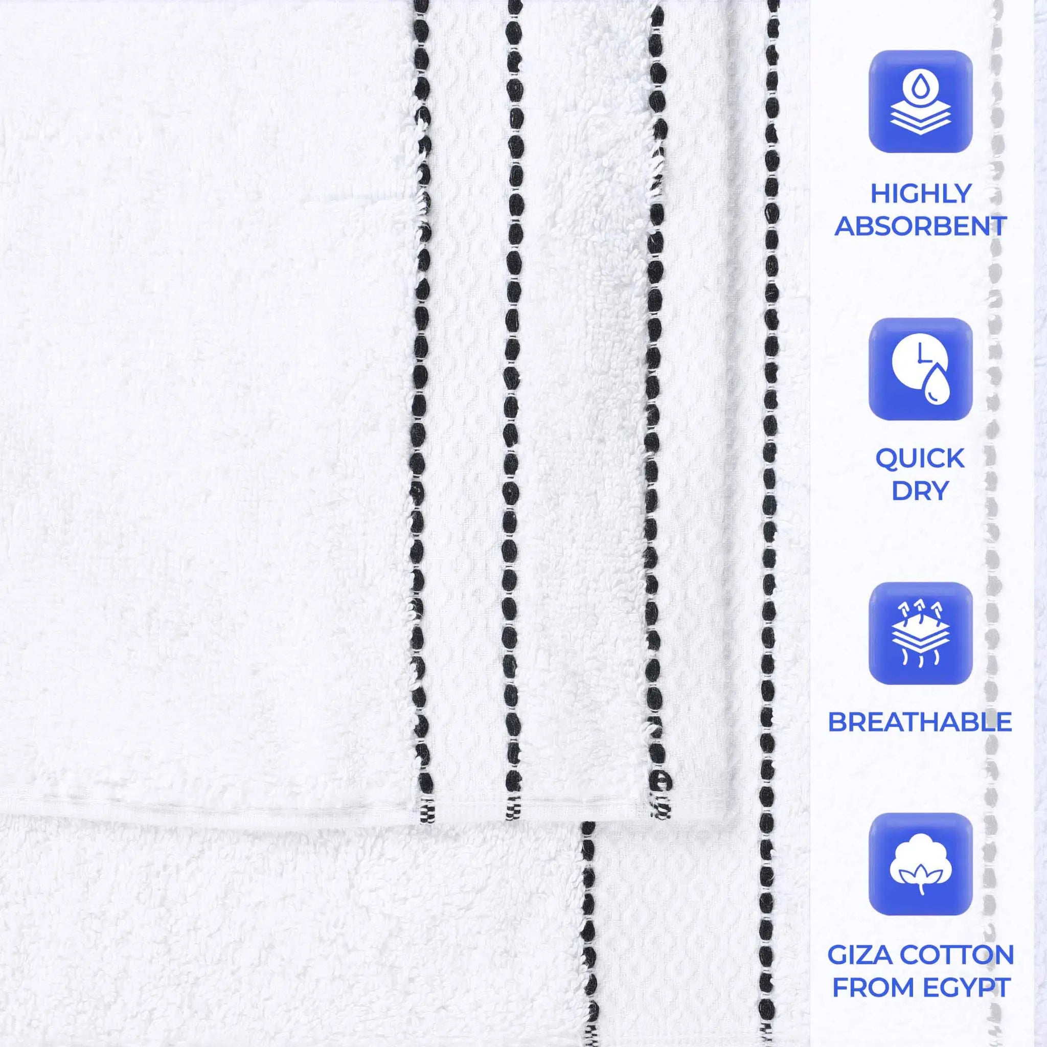 BNM 2 Piece Cotton Plush Bath Towel Set Giza