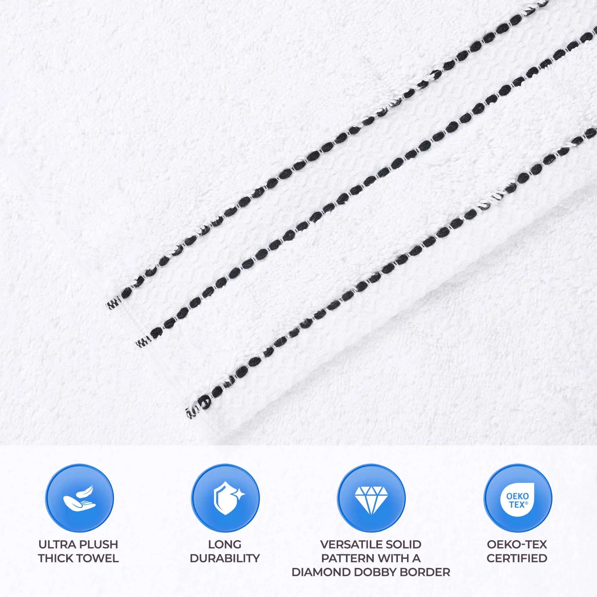 BNM 2 Piece Cotton Plush Bath Towel Set Giza