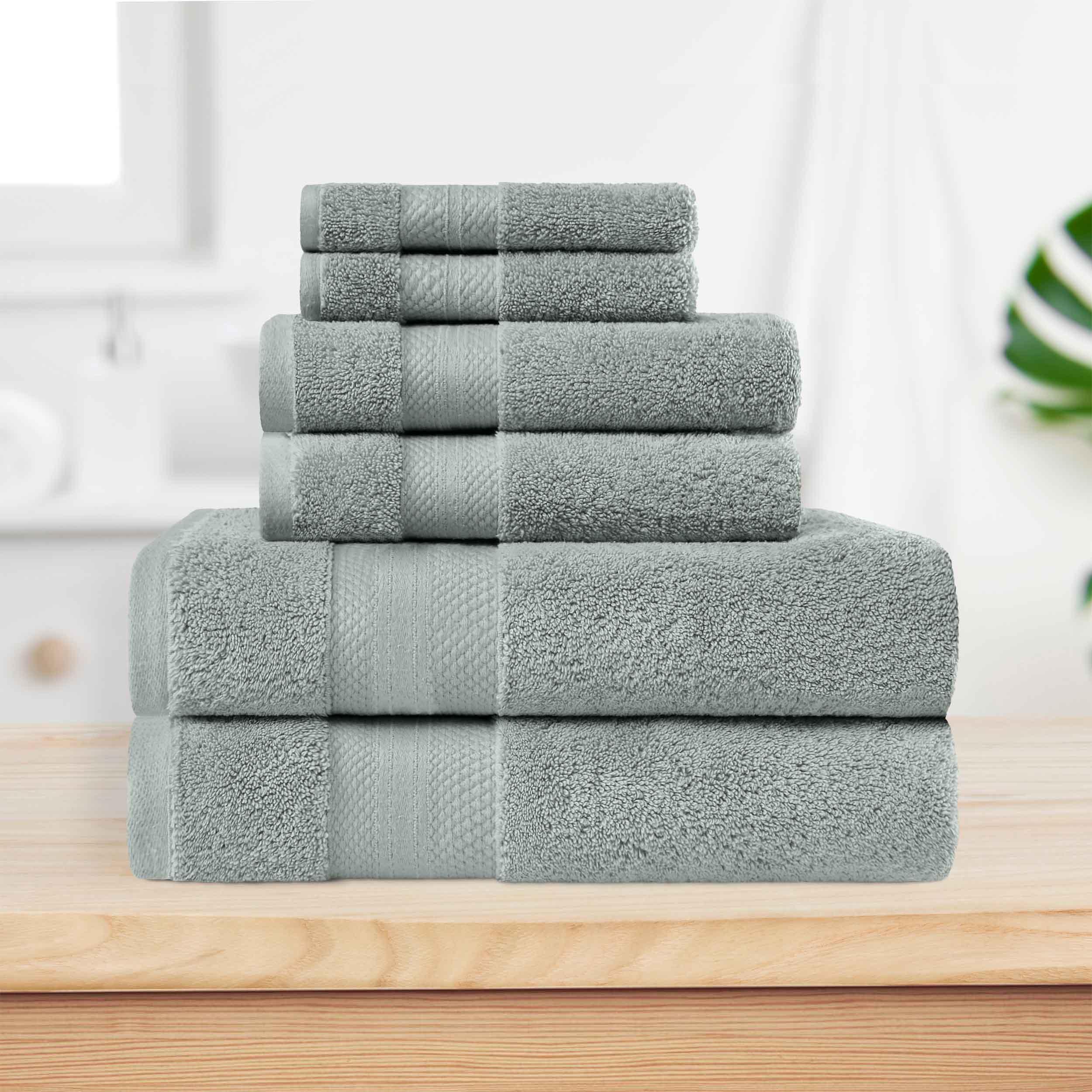 Turkish Cotton Solid 6 Piece Towel Set - Blue Nile Mills