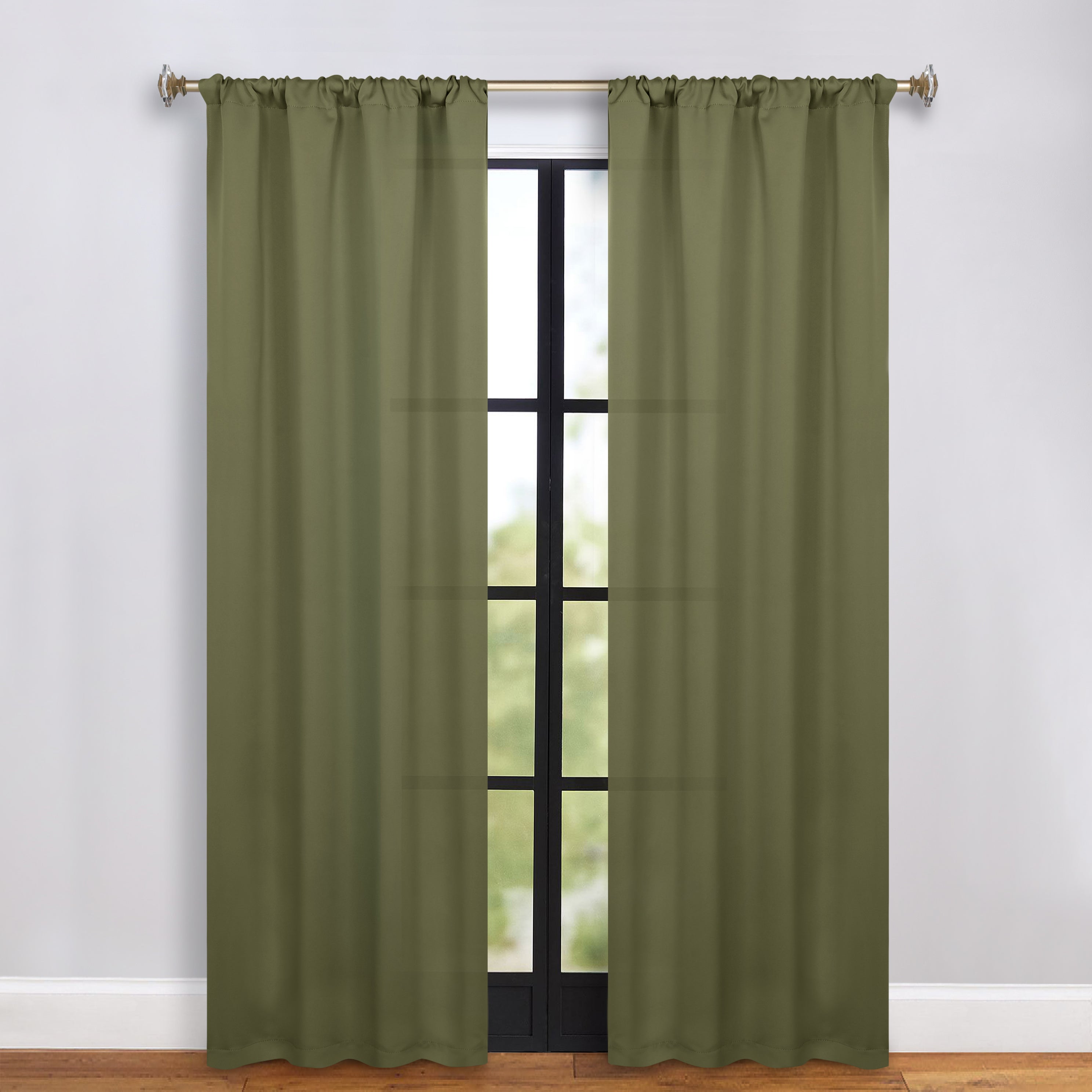 Solid Machine Washable Room Darkening Blackout Curtains, Set of 2 - Blue Nile Mills