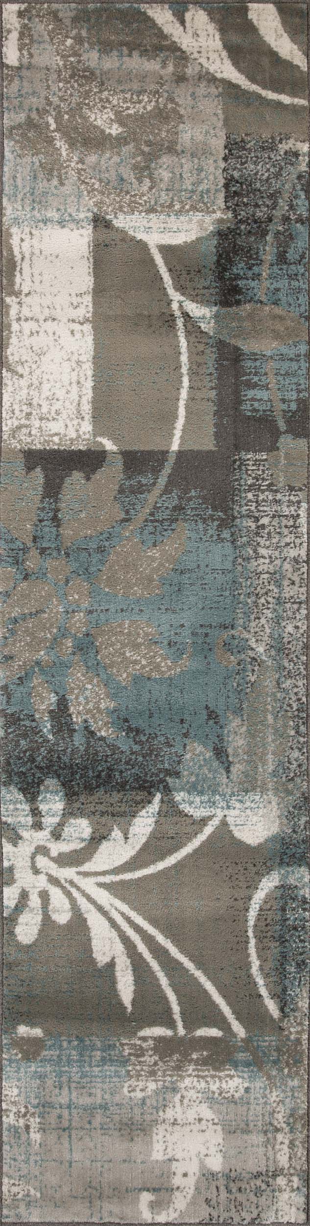 Pastiche Contemporary Floral Patchwork Indoor Area Rug or Runner Rug - Blue Nile Mills