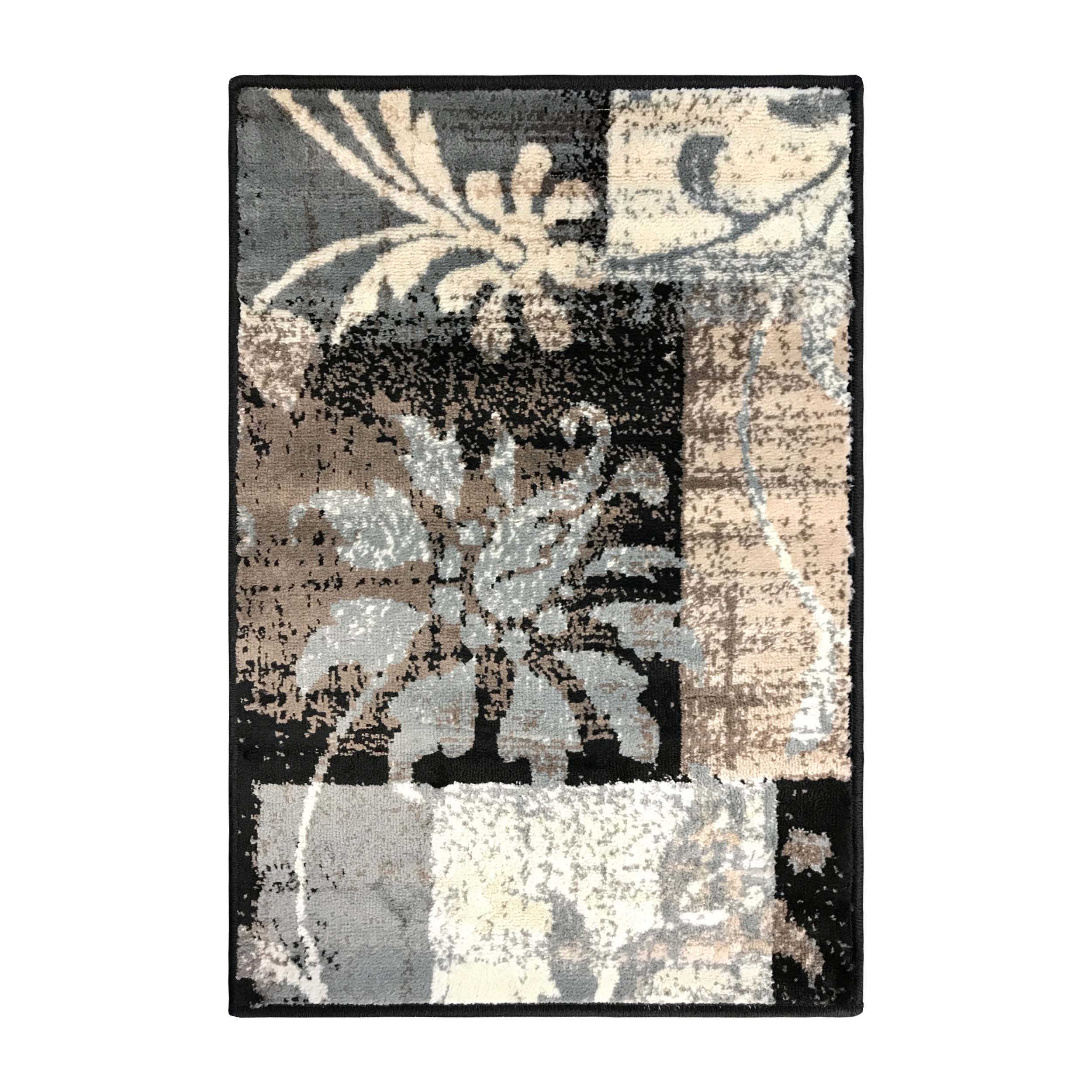 Pastiche Contemporary Floral Patchwork Indoor Area Rug or Runner Rug - Blue Nile Mills
