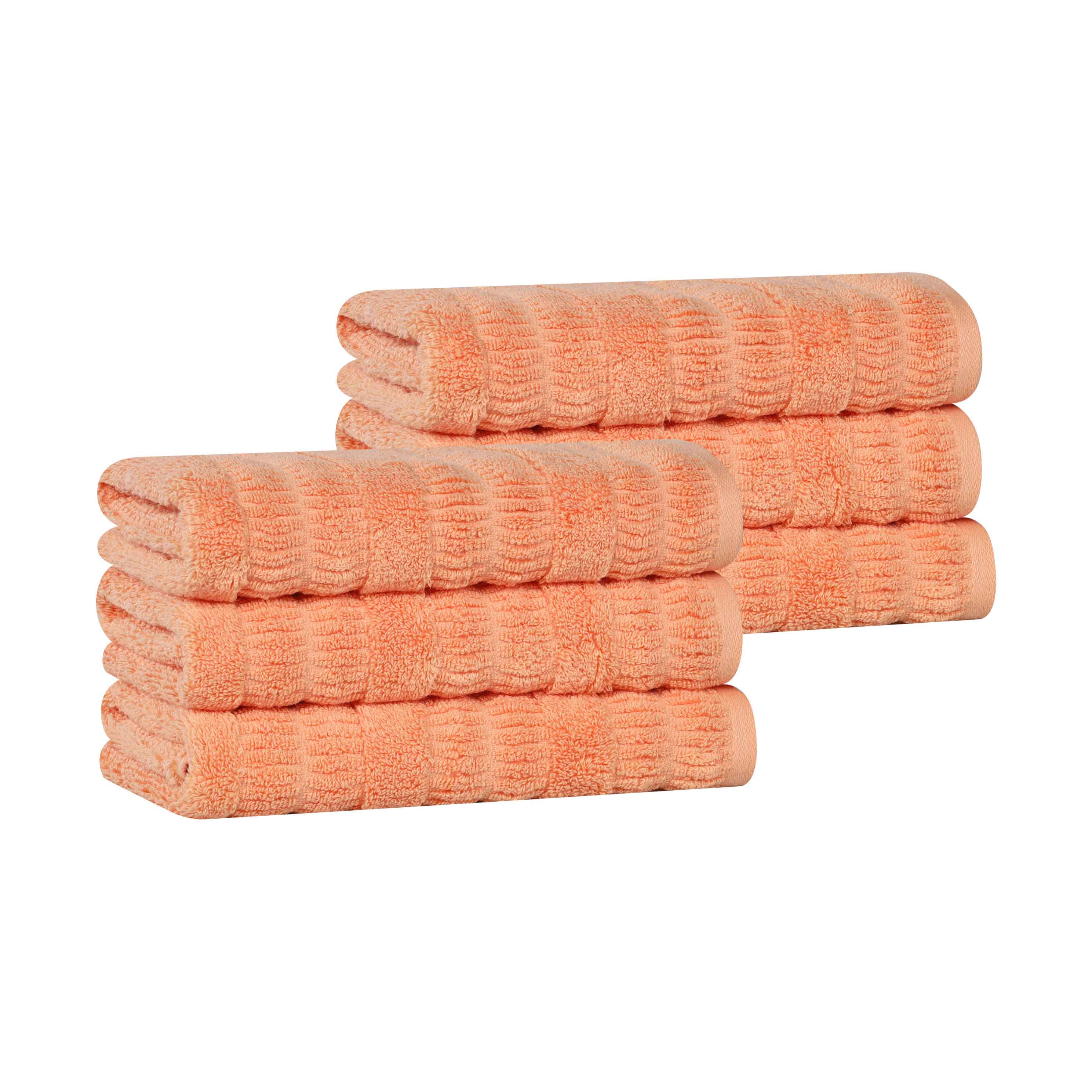 Mika Smart Twist Cotton Solid Hand Towels, Set of 6 - Blue Nile Mills