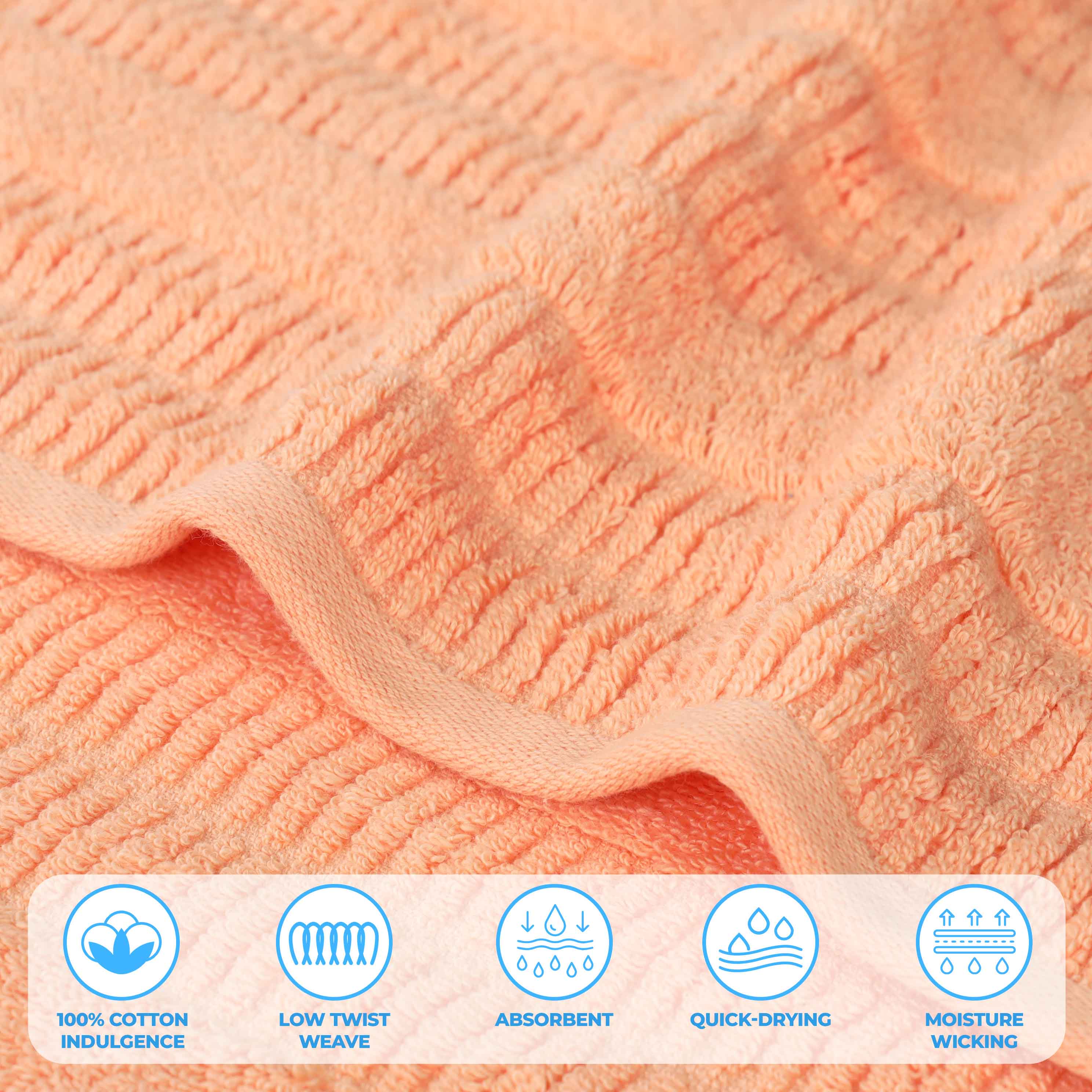 Mika Smart Twist Cotton Solid Hand Towels, Set of 6 - Blue Nile Mills