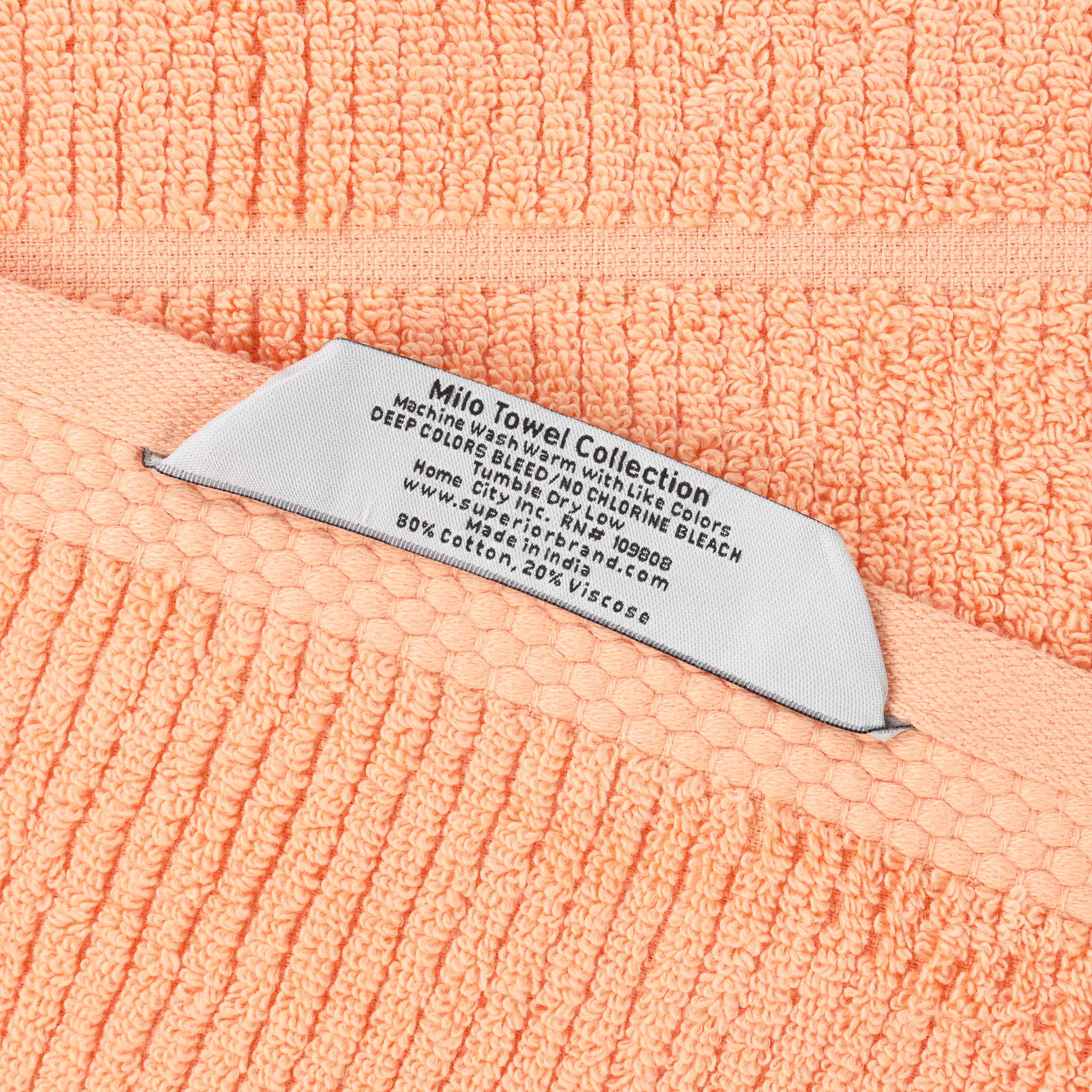 Milo Smart Twist Cotton Solid Ribbed Design 9 Piece Towel Set - Blue Nile Mills