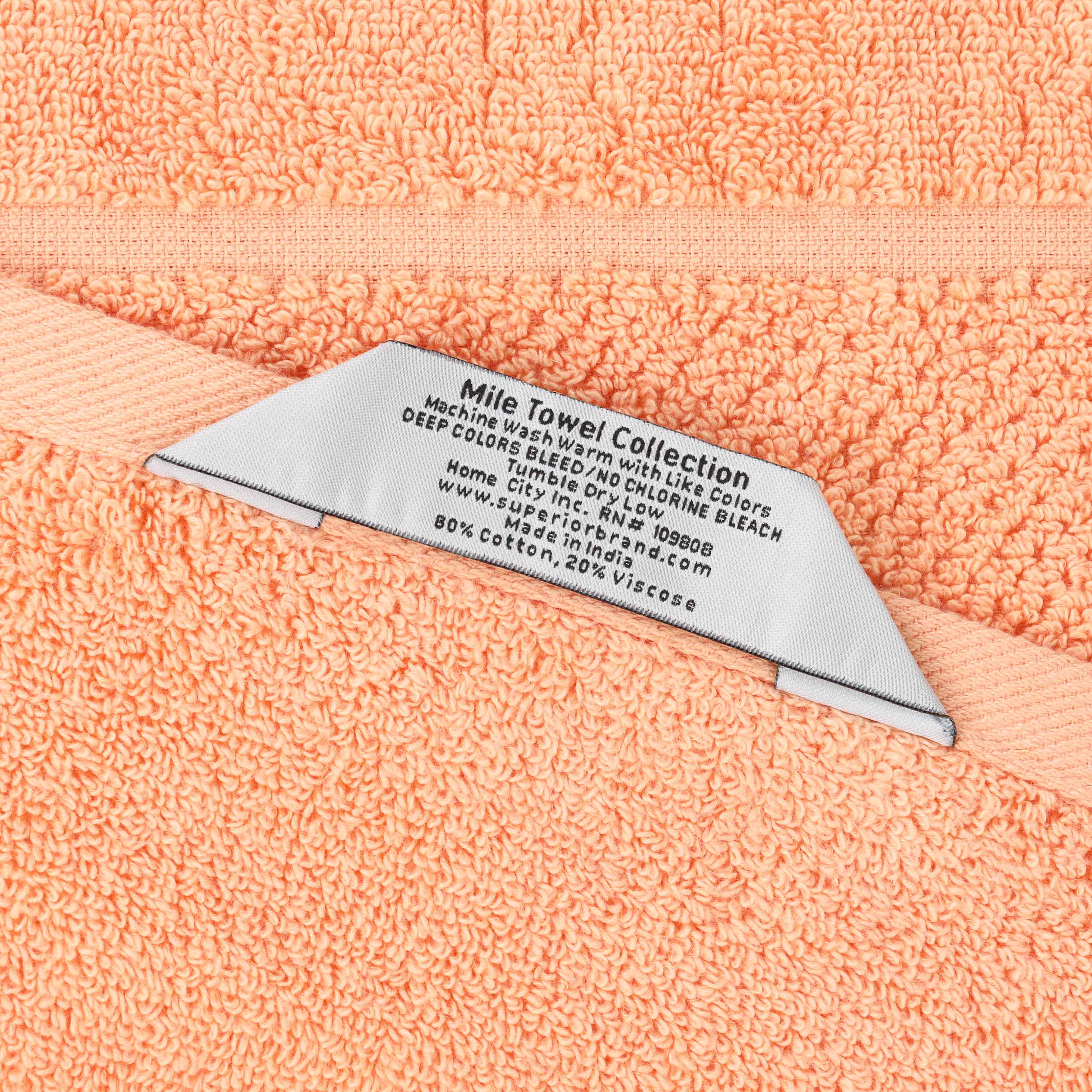 Mile Smart Twist Cotton Solid Broad Border 6 Piece Towel Set - Blue Nile Mills