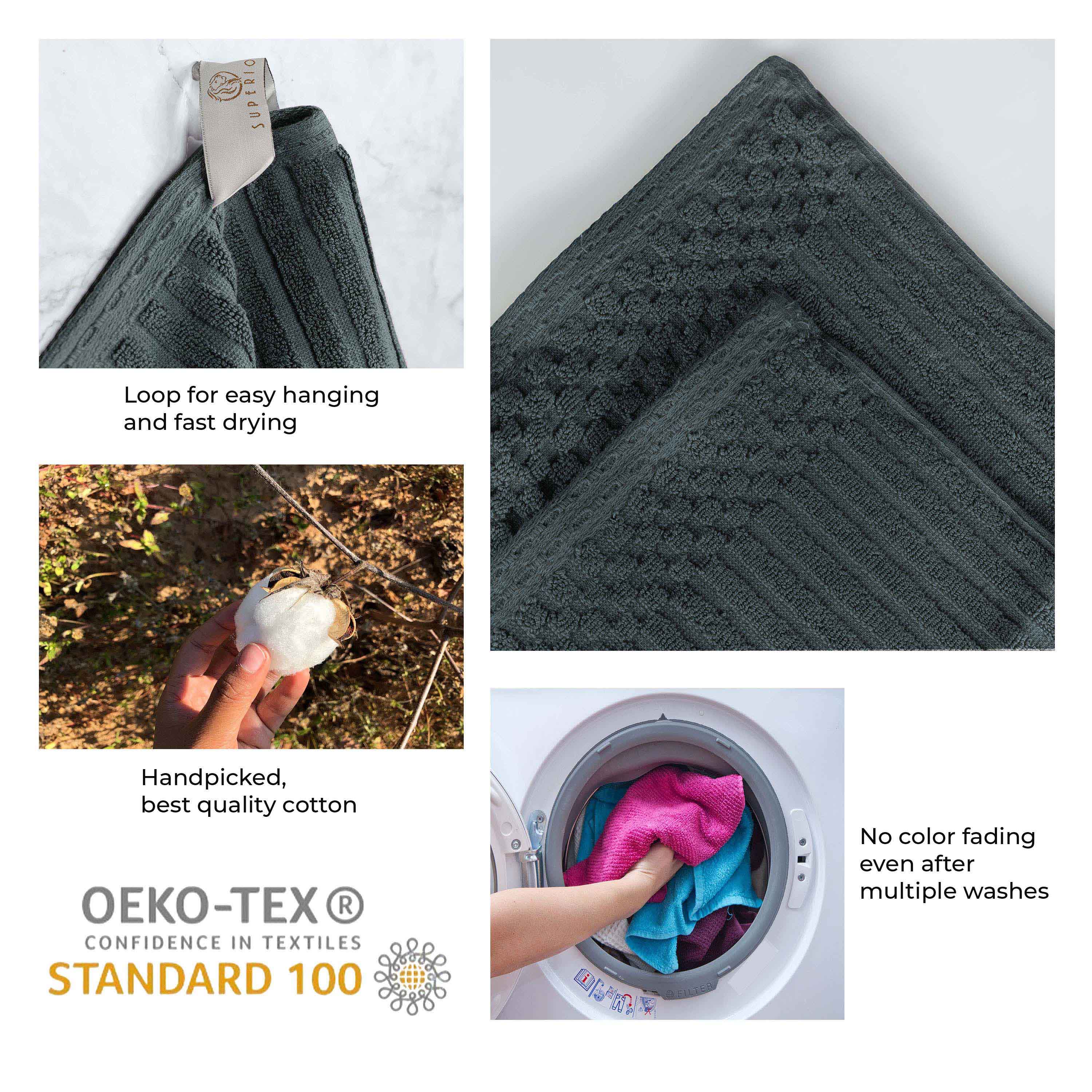 Cotton Ribbed Textured Super Absorbent 2 Piece Bath Towel Set - Blue Nile Mills