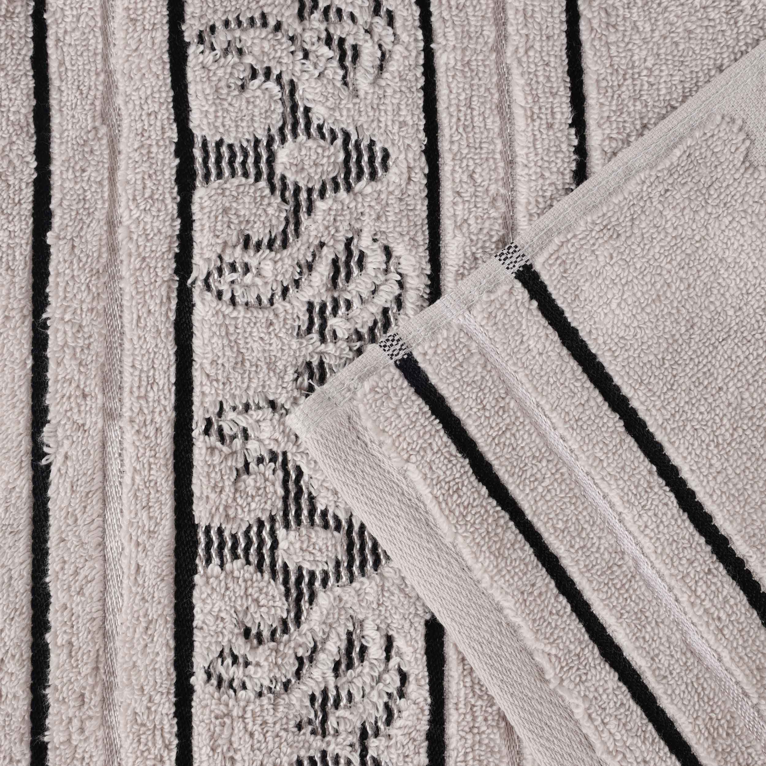 Sadie Zero Twist Cotton Solid and Jacquard Floral Hand Towel Set of 6 - Blue Nile Mills