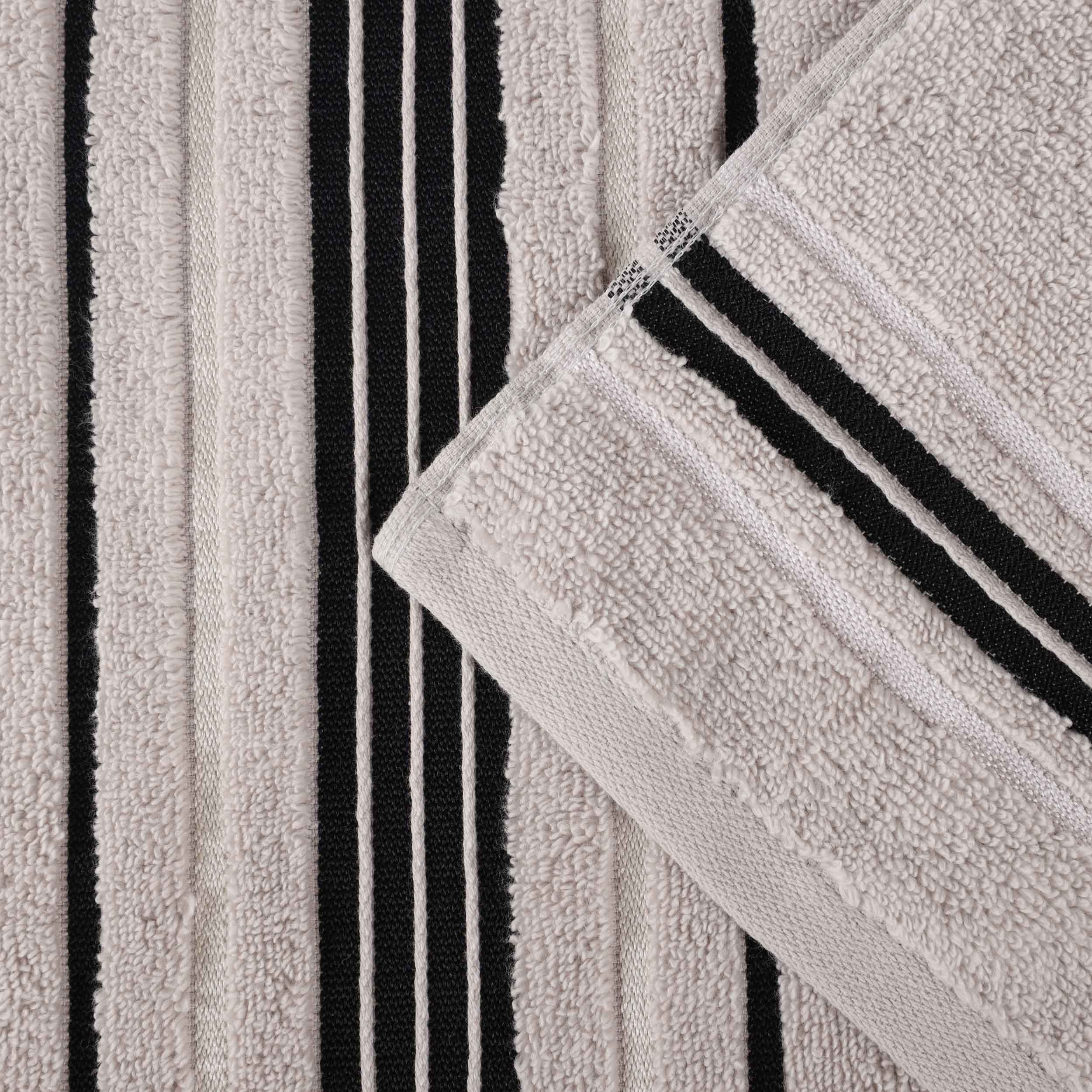 Sadie Zero Twist Cotton Solid and Jacquard Floral Hand Towel Set of 6 - Blue Nile Mills