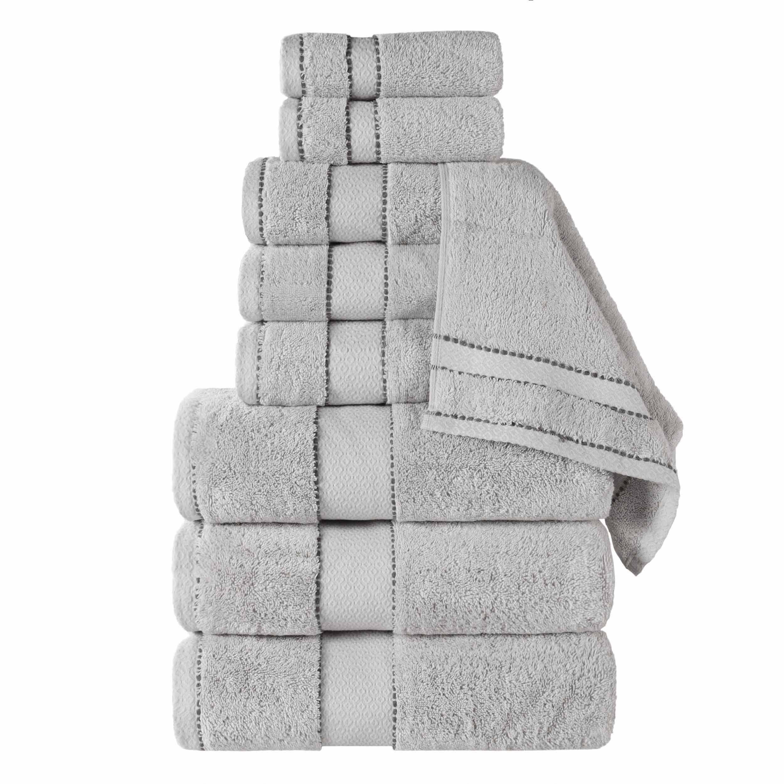 Niles Egypt Produced Giza Cotton Dobby Absorbent 9 Piece Towel Set - Blue Nile Mills