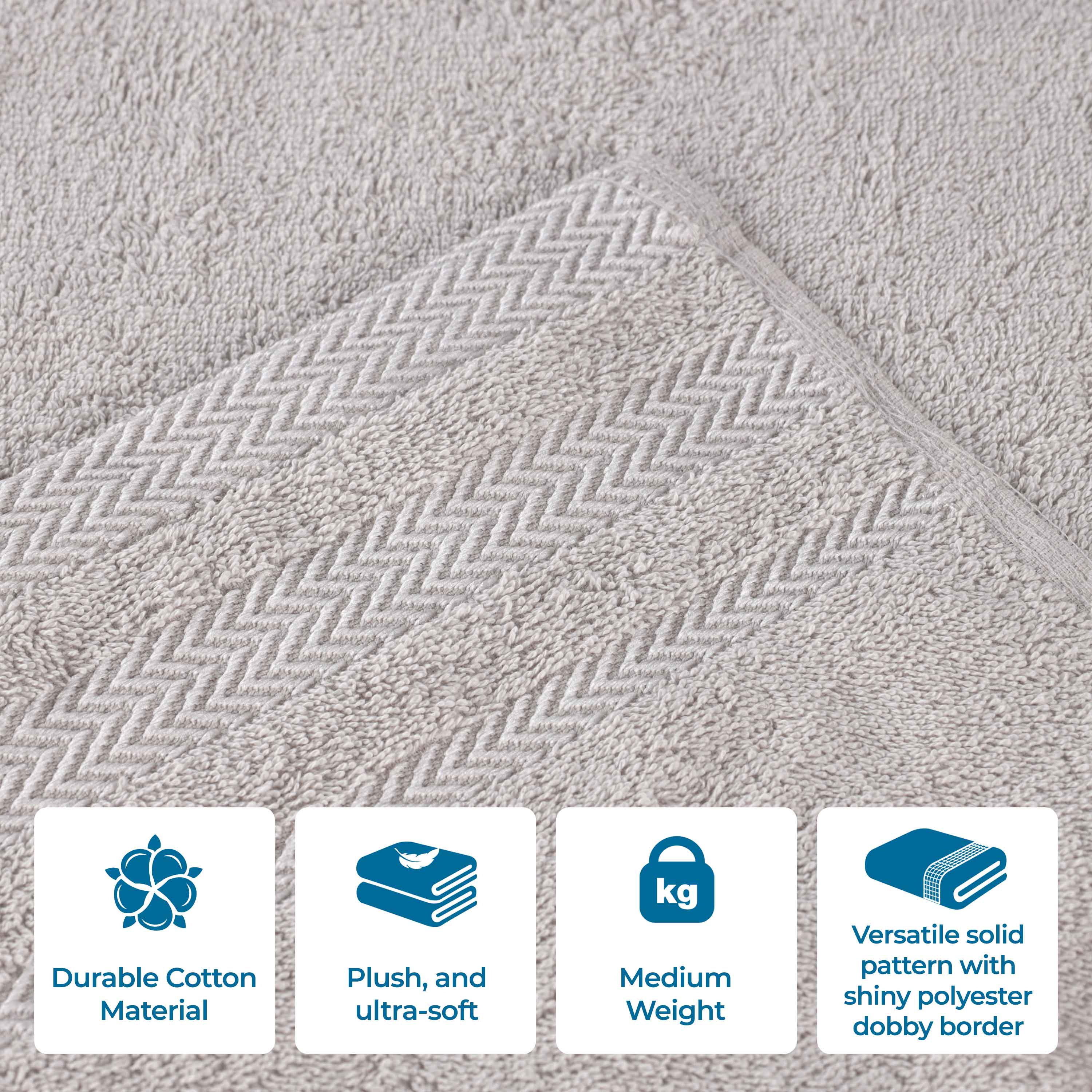Hays Cotton Soft Medium Weight Bath Towel Set of 3 - Blue Nile Mills