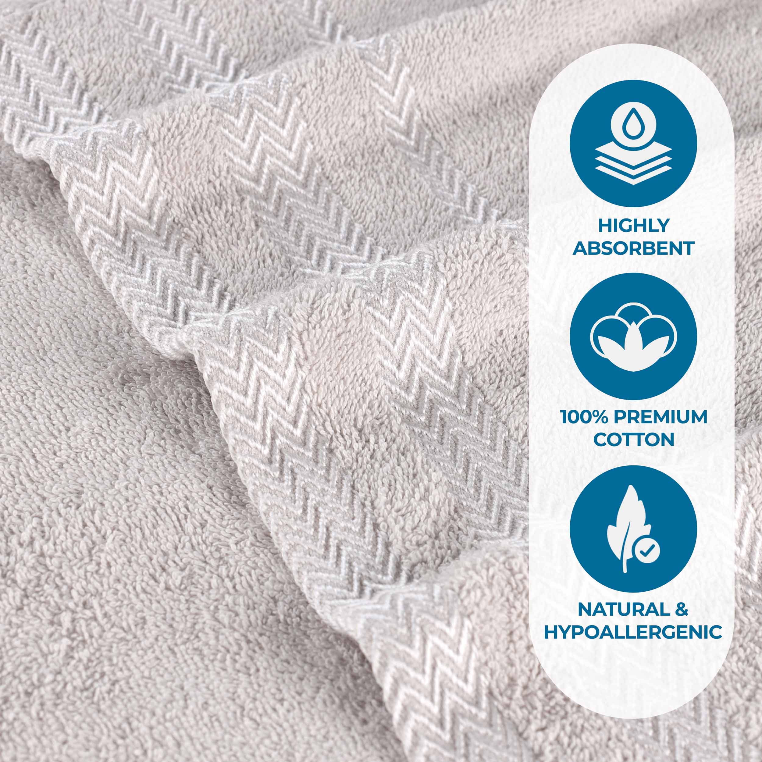 Hays Cotton Soft Medium Weight Bath Towel Set of 3 - Blue Nile Mills