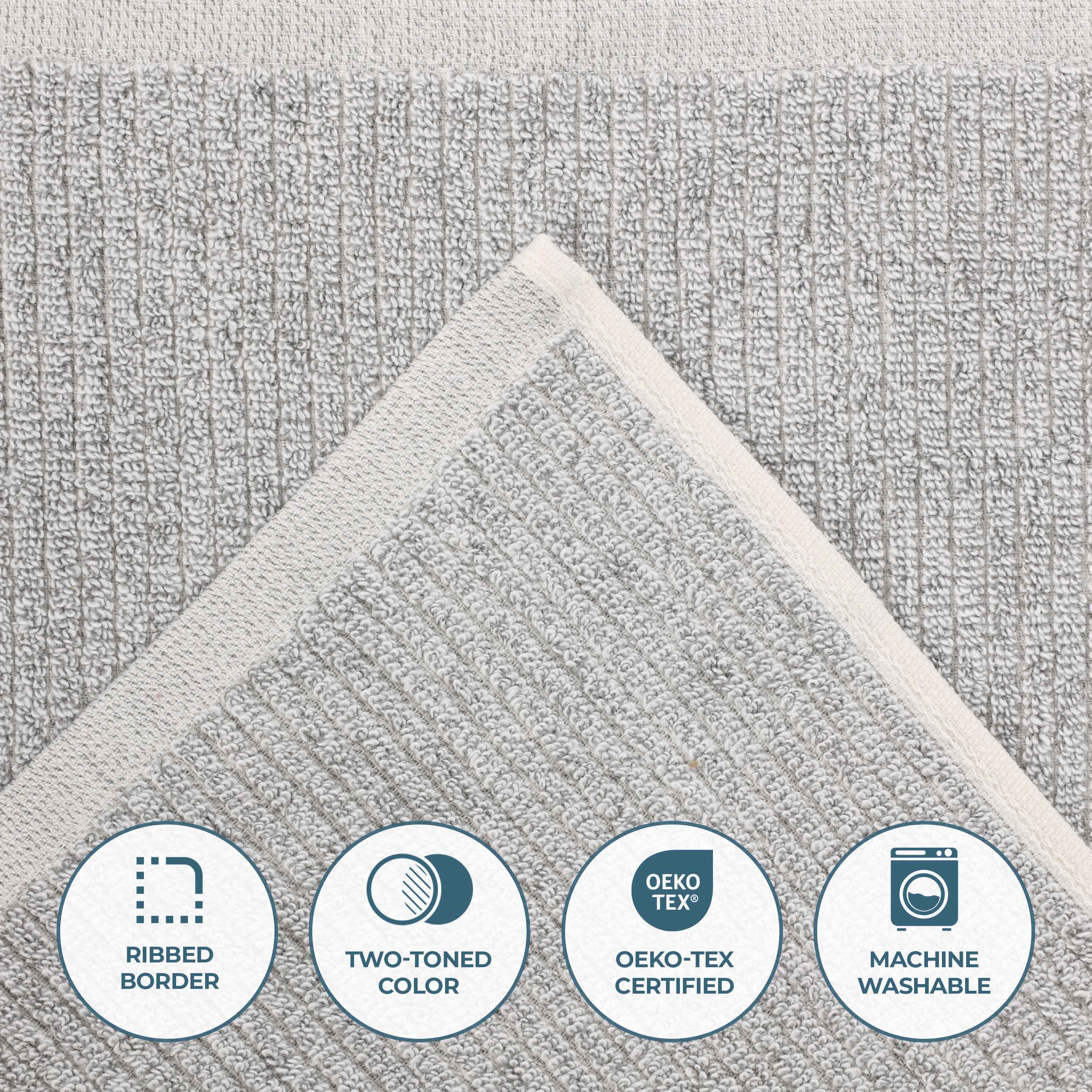 Destin Cotton Blend Solid Ribbed Design 12 Piece Towel Set - Blue Nile Mills