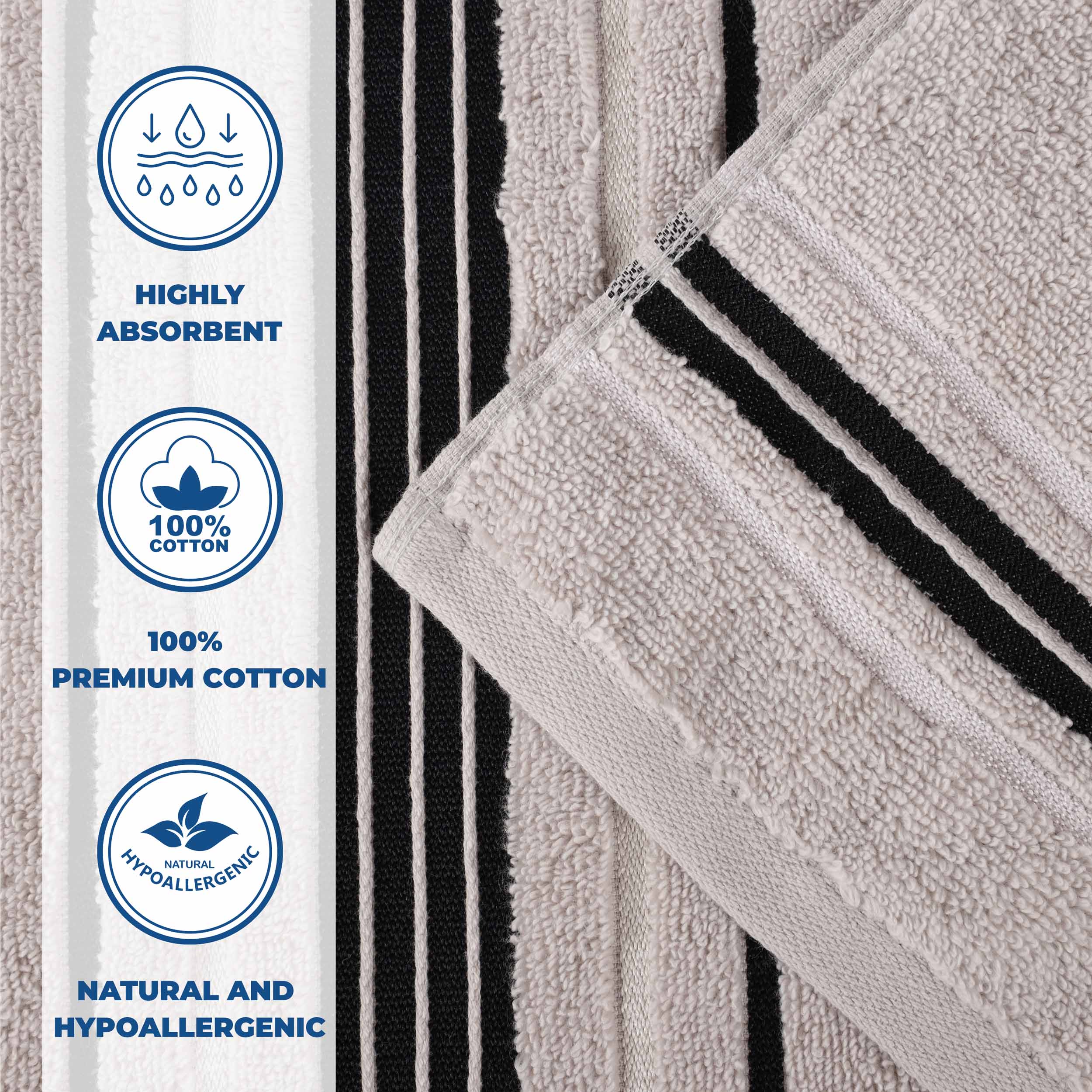 Sadie Zero Twist Cotton Solid and Jacquard Floral Hand Towel Set of 6 - Blue Nile Mills