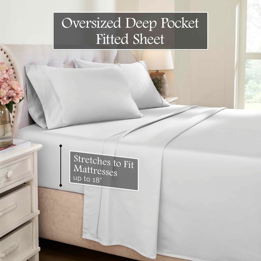 1200 Thread Count Egyptian Cotton Deep Pocket Sheet Set - Blue Nile Mills
