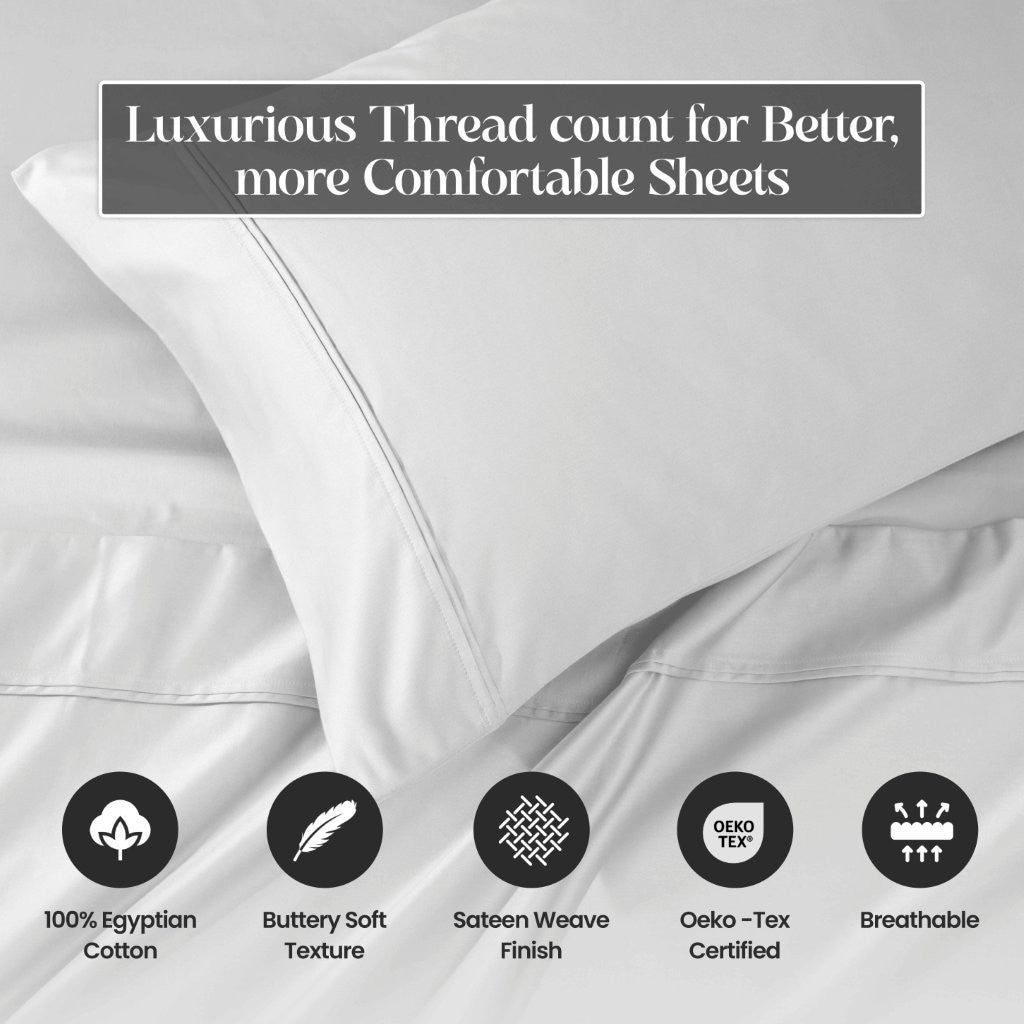 1200 Thread Count Egyptian Cotton Deep Pocket Sheet Set - Blue Nile Mills
