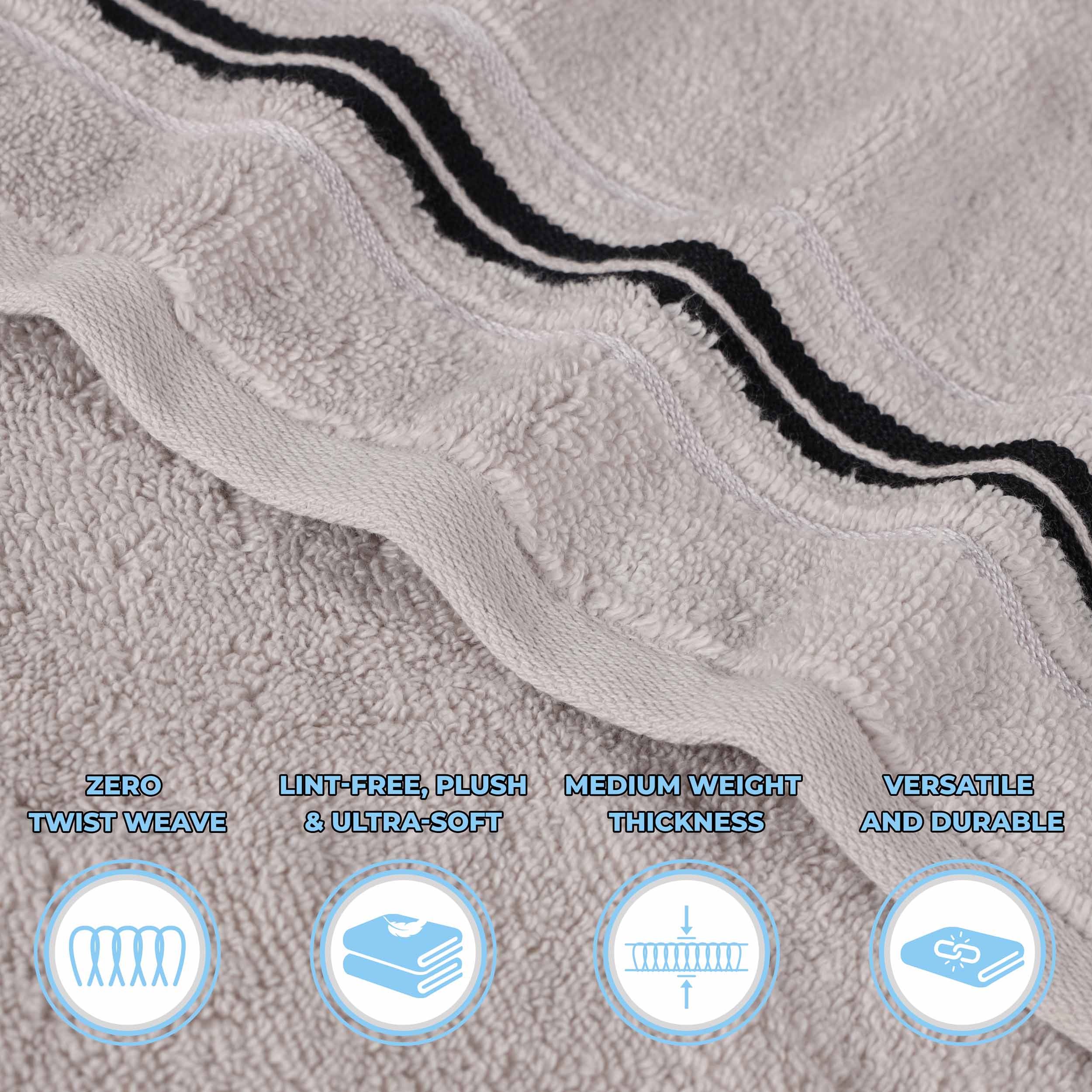 Sadie Zero Twist Cotton Solid and Jacquard Floral Hand Towel Set of 6 - Blue Nile Mills