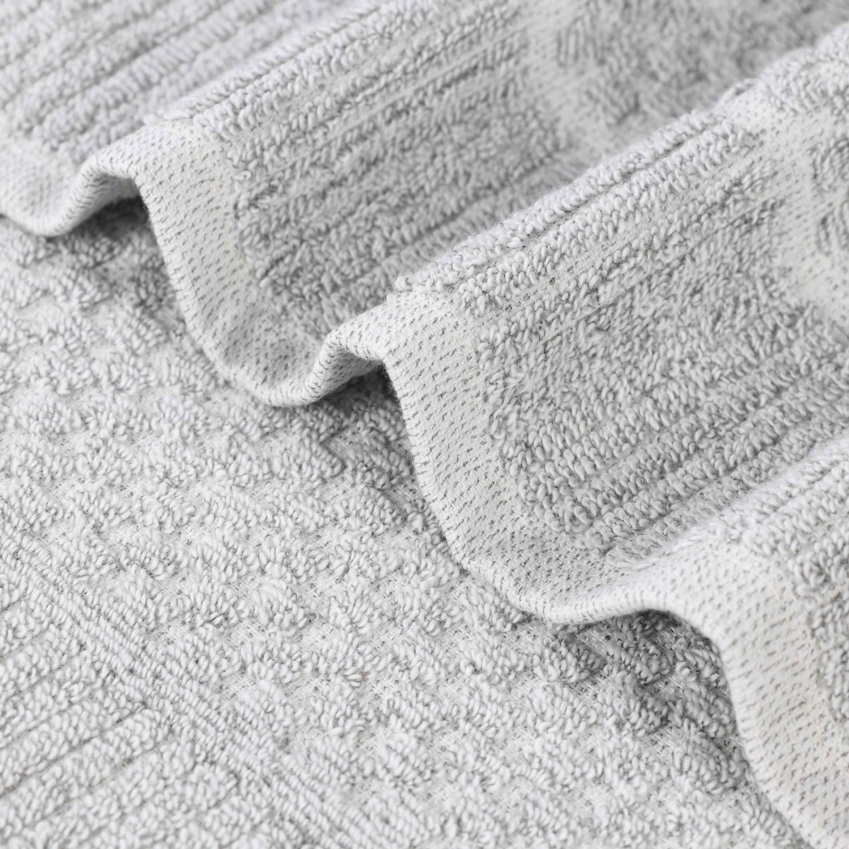 Naples Cotton Blend Checkered and Ribbed Bath Towels, Set of 2 - Blue Nile Mills