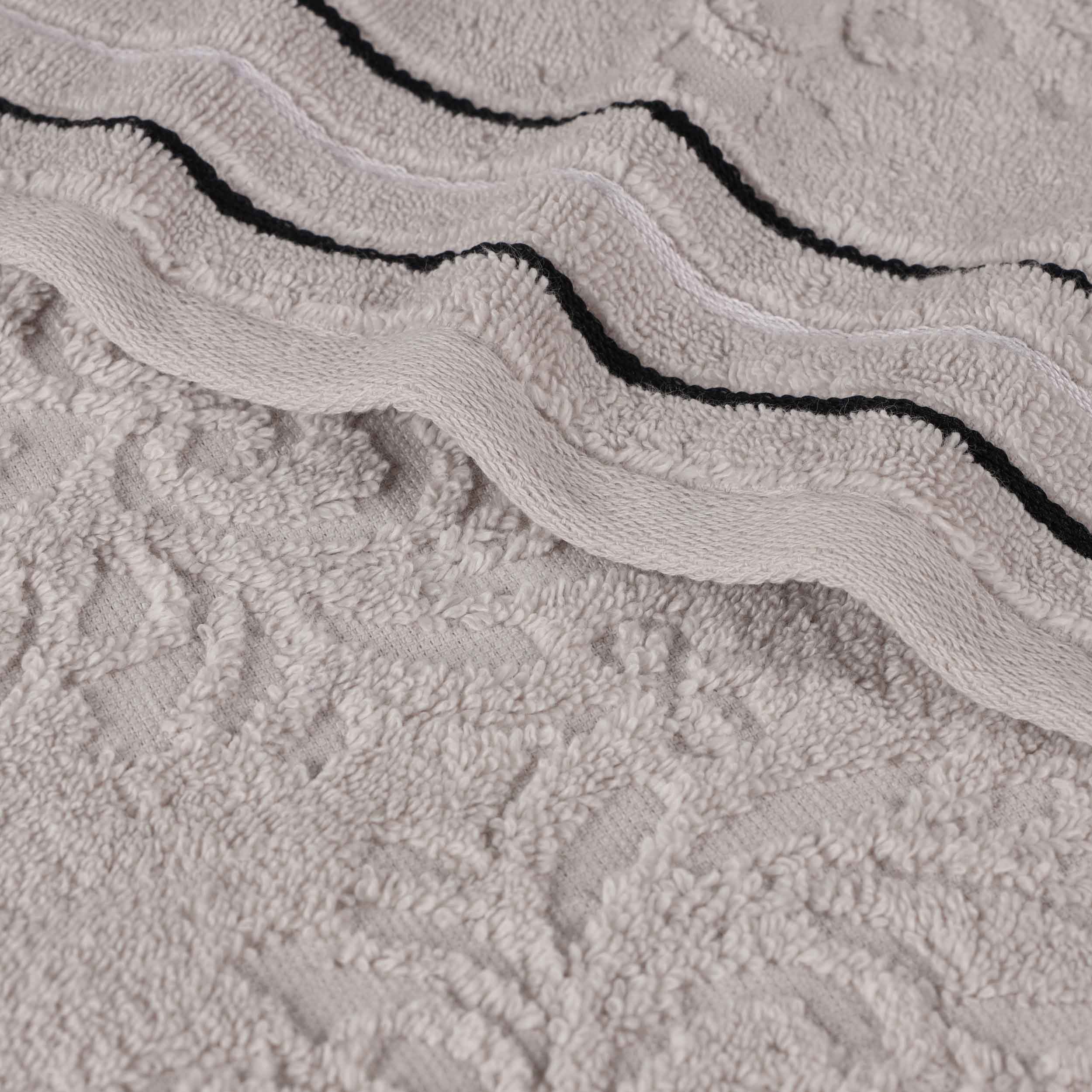 Sadie Zero Twist Cotton Solid and Jacquard Floral Hand Towel Set of 6 - Blue Nile Mills