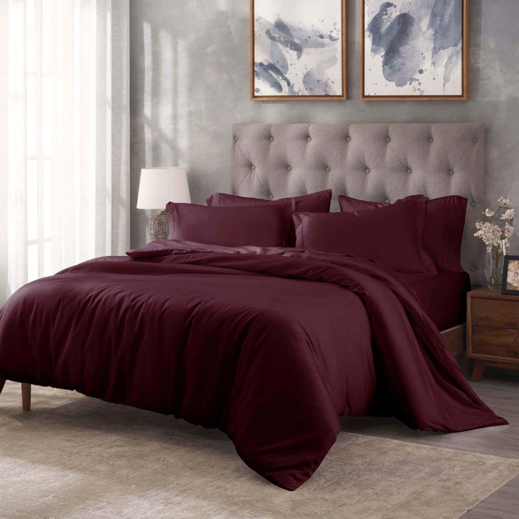 Egyptian Cotton 400 Thread Count Solid Duvet Cover Set - Blue Nile Mills