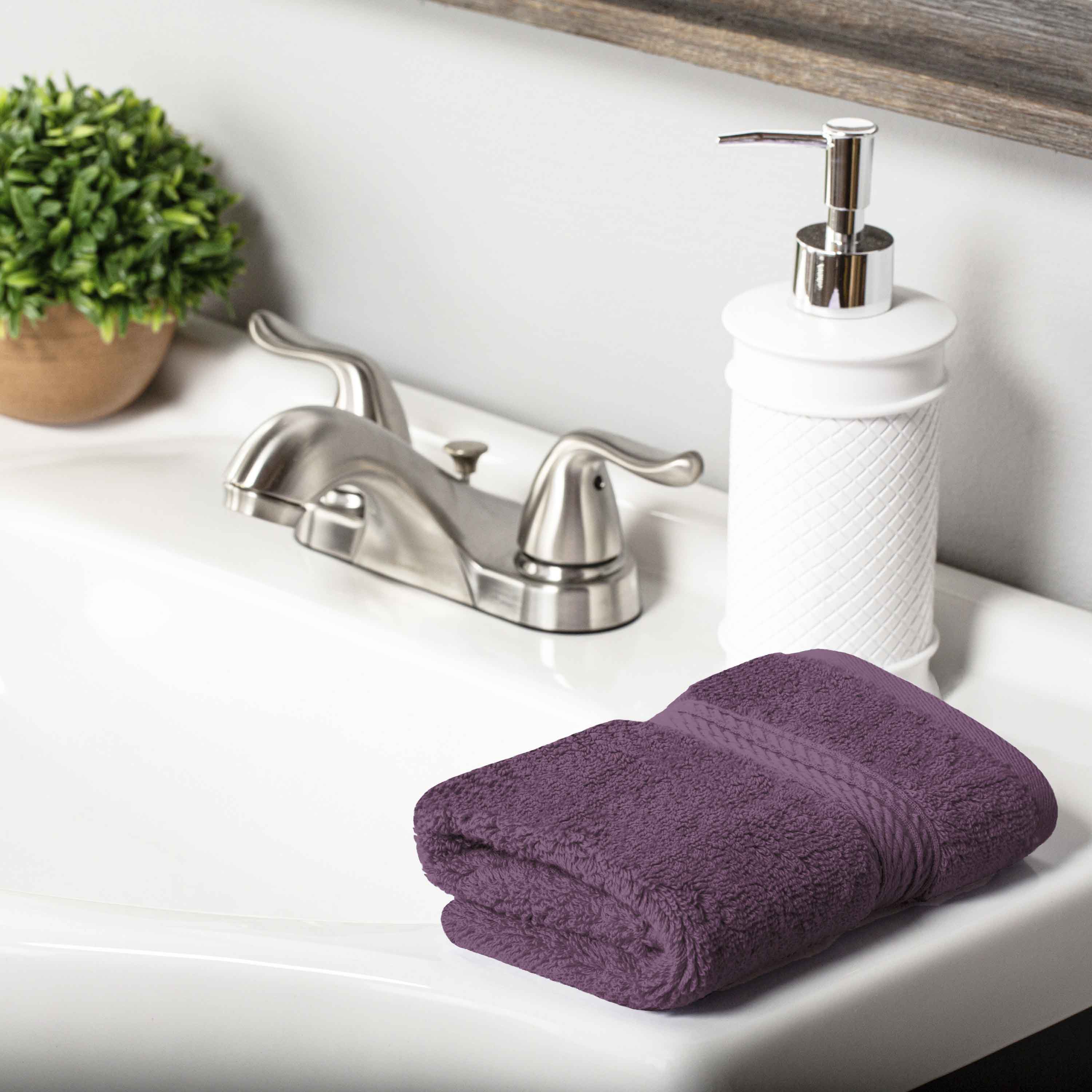 Egyptian Cotton Pile Plush Heavyweight Luxury Soft Face Towel Set of 6 - Blue Nile Mills