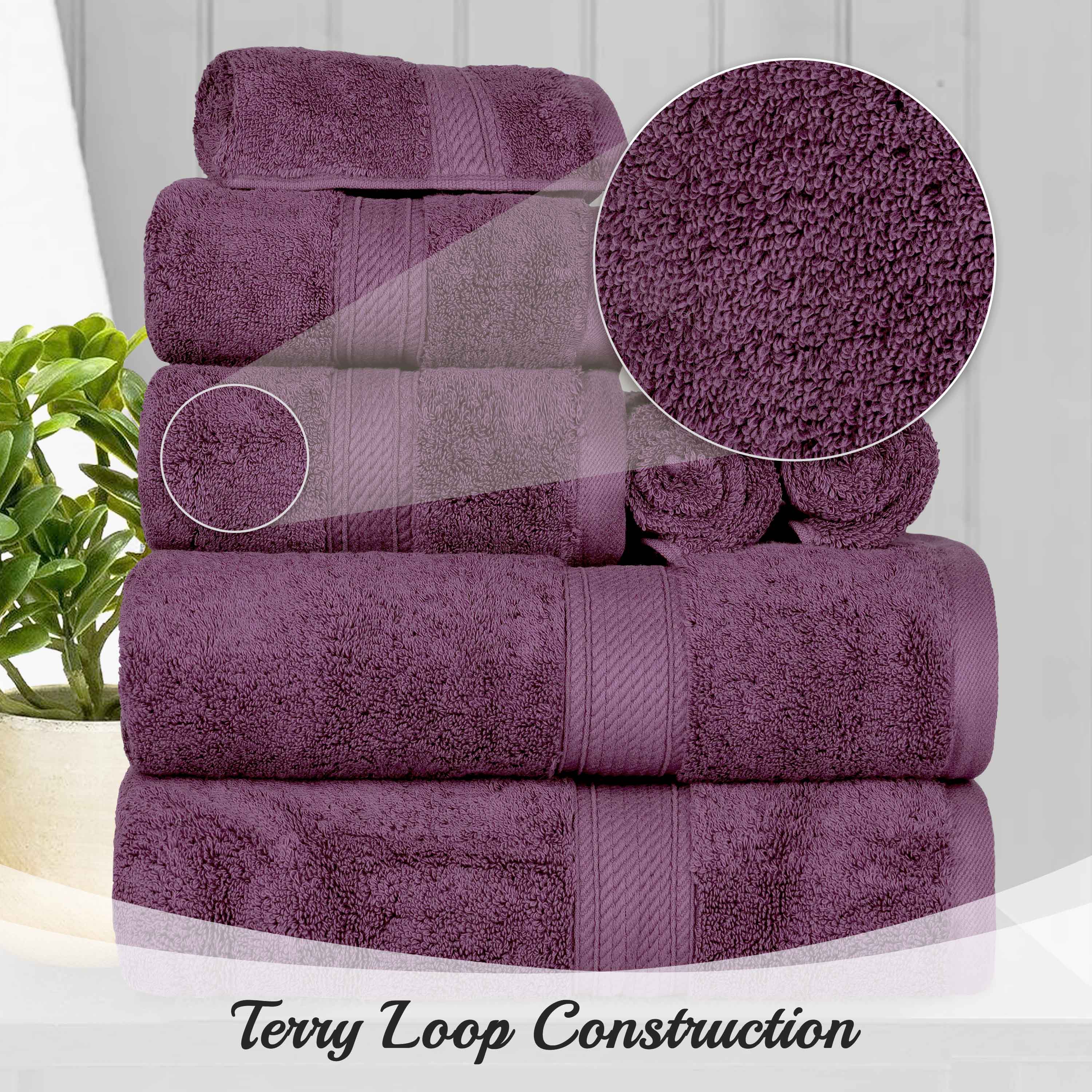 Egyptian Cotton Pile Plush Heavyweight Luxury Soft 8-Piece Towel Set - Blue Nile Mills