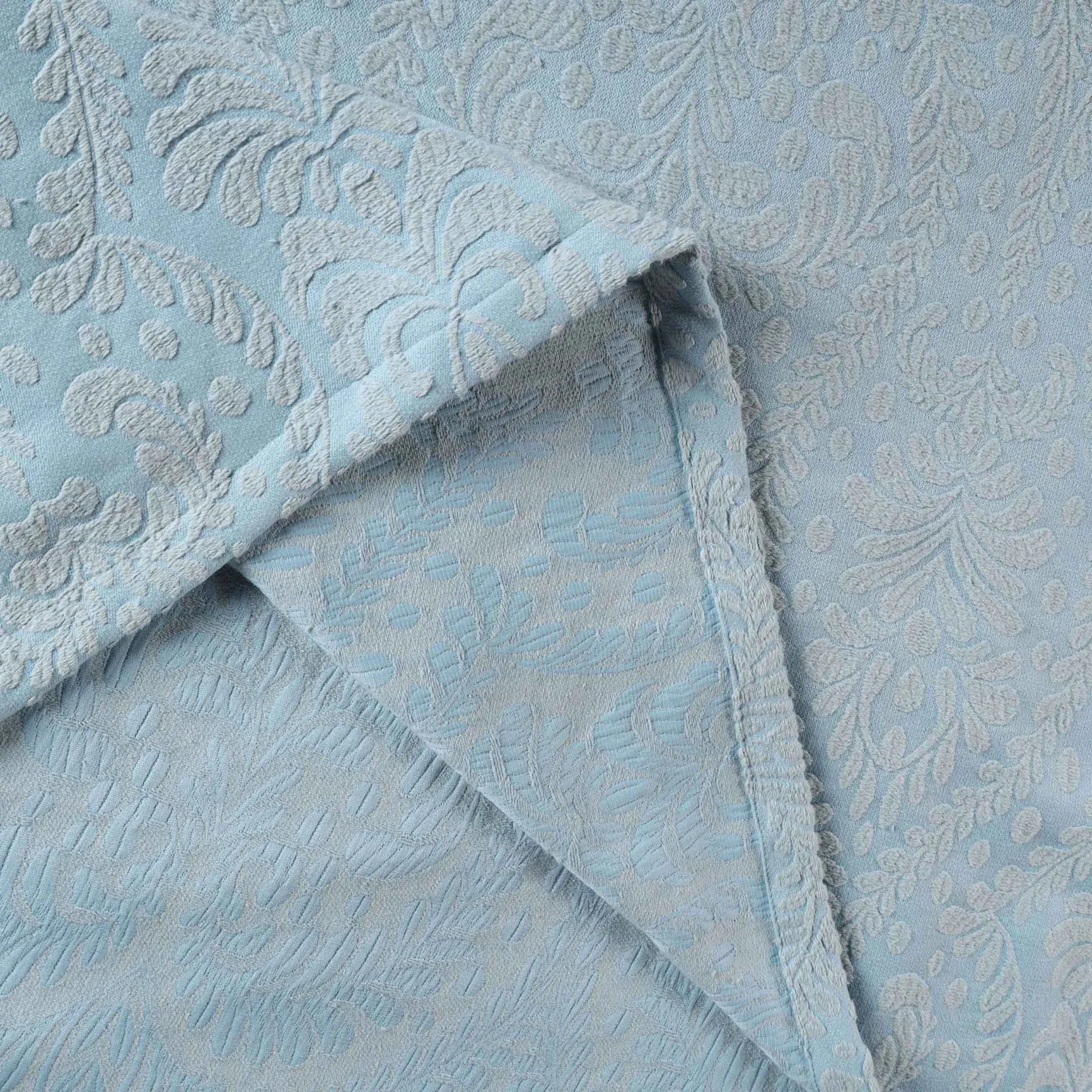 Aspen Cotton Blend Jacquard Woven Floral Scalloped Edges Bedspread Set