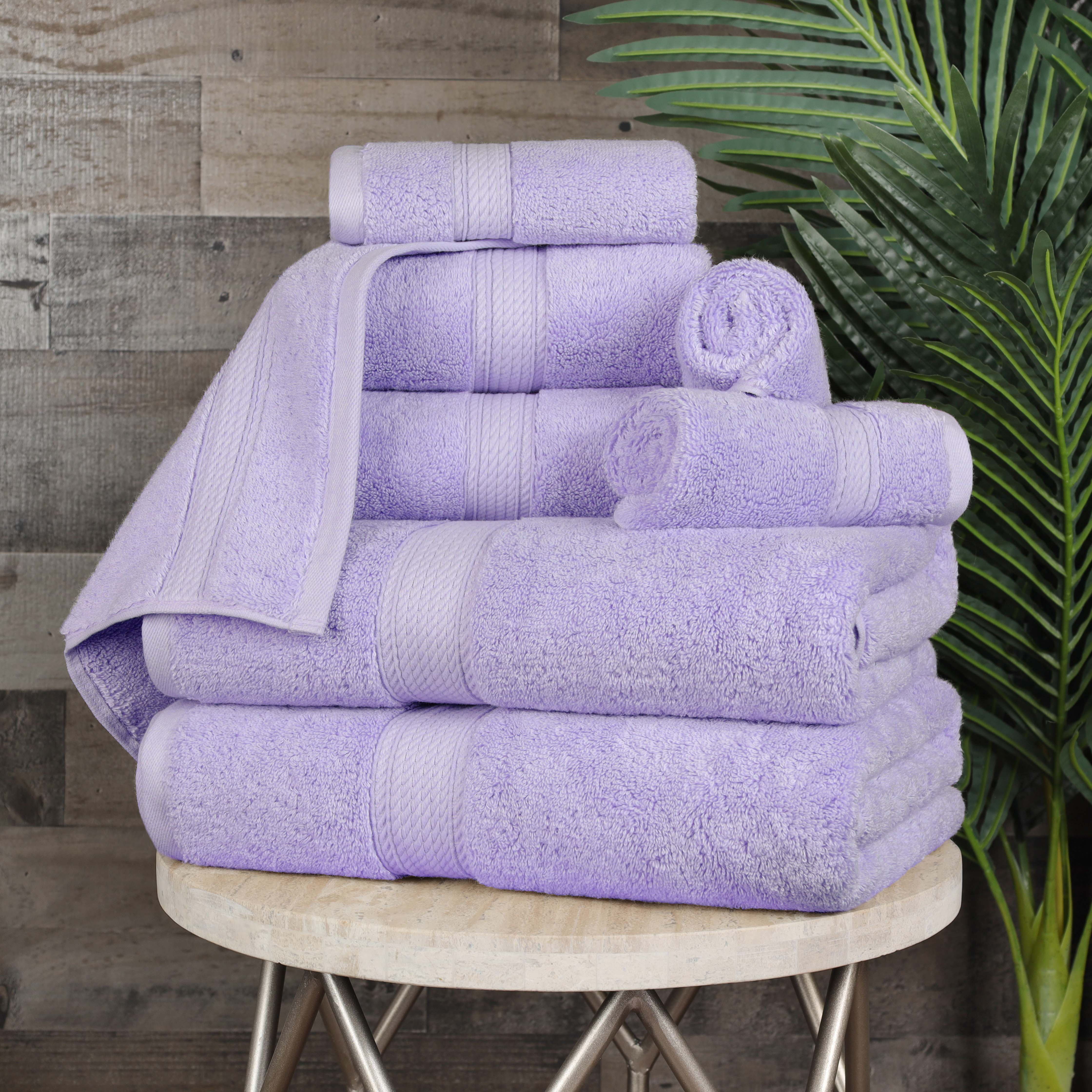 Egyptian Cotton Pile Plush Heavyweight Luxury Soft 8-Piece Towel Set - Blue Nile Mills